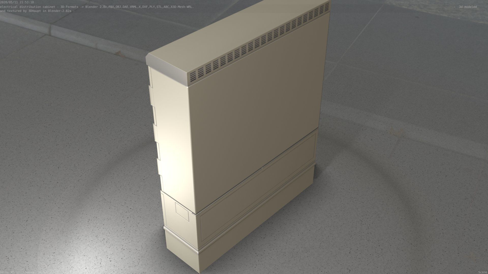 Electrical Distribution Cabinet 98 Low-poly 3D model_42