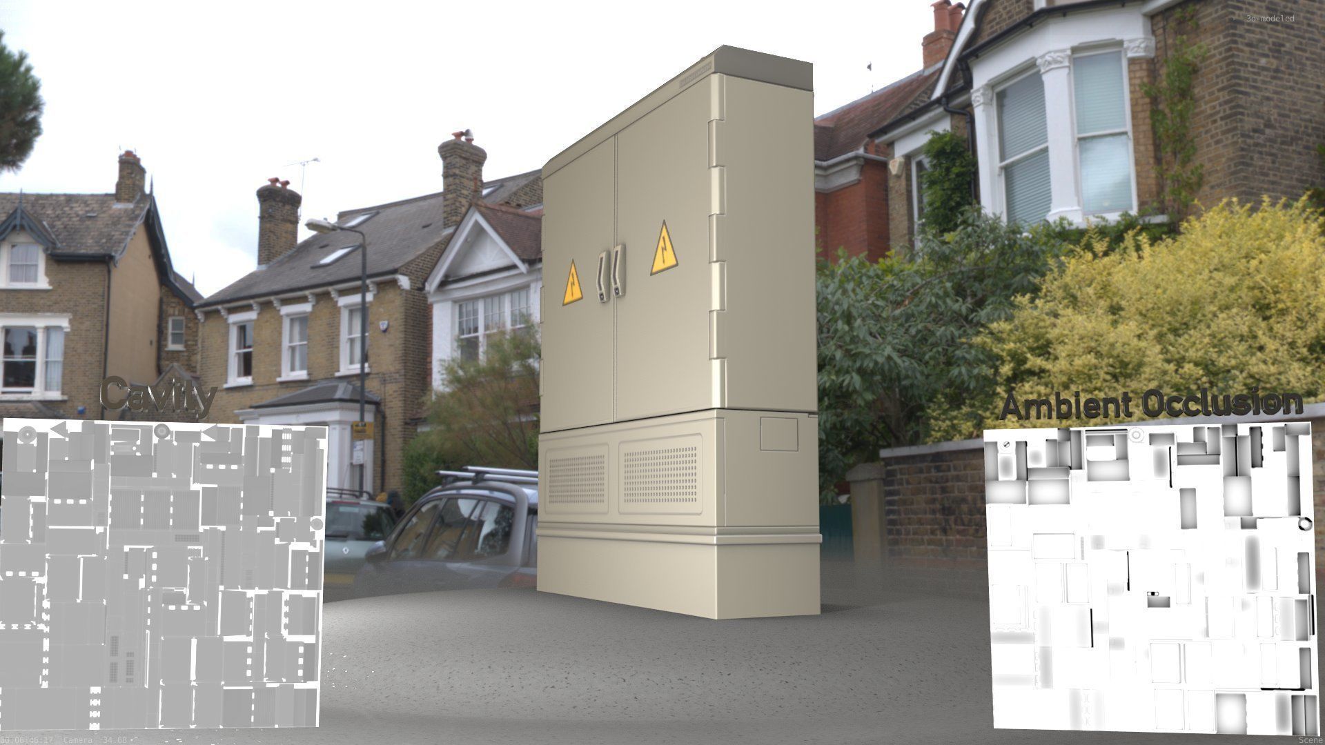 Electrical Distribution Cabinet 98 Low-poly 3D model_4