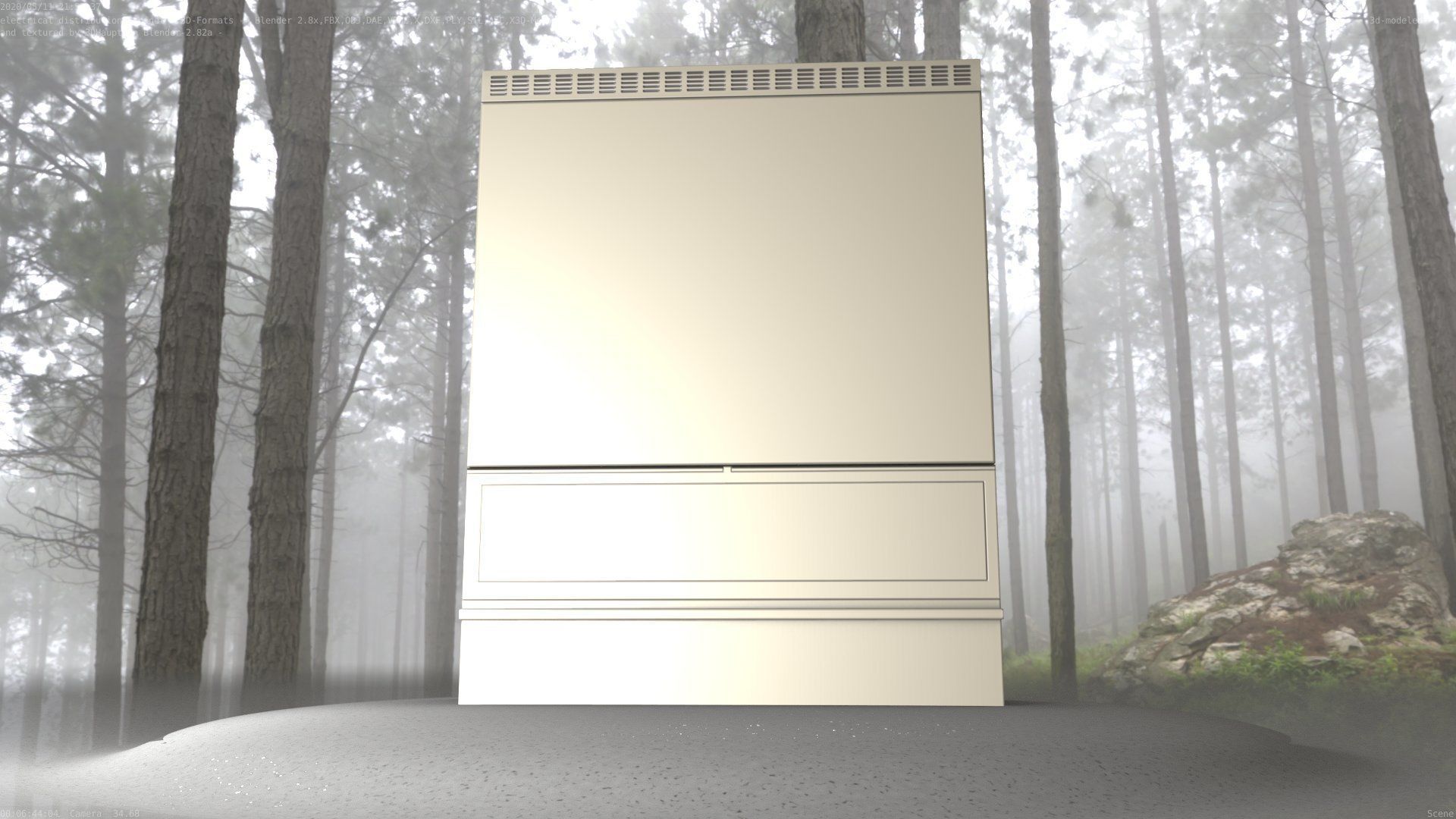 Electrical Distribution Cabinet 98 Low-poly 3D model_5