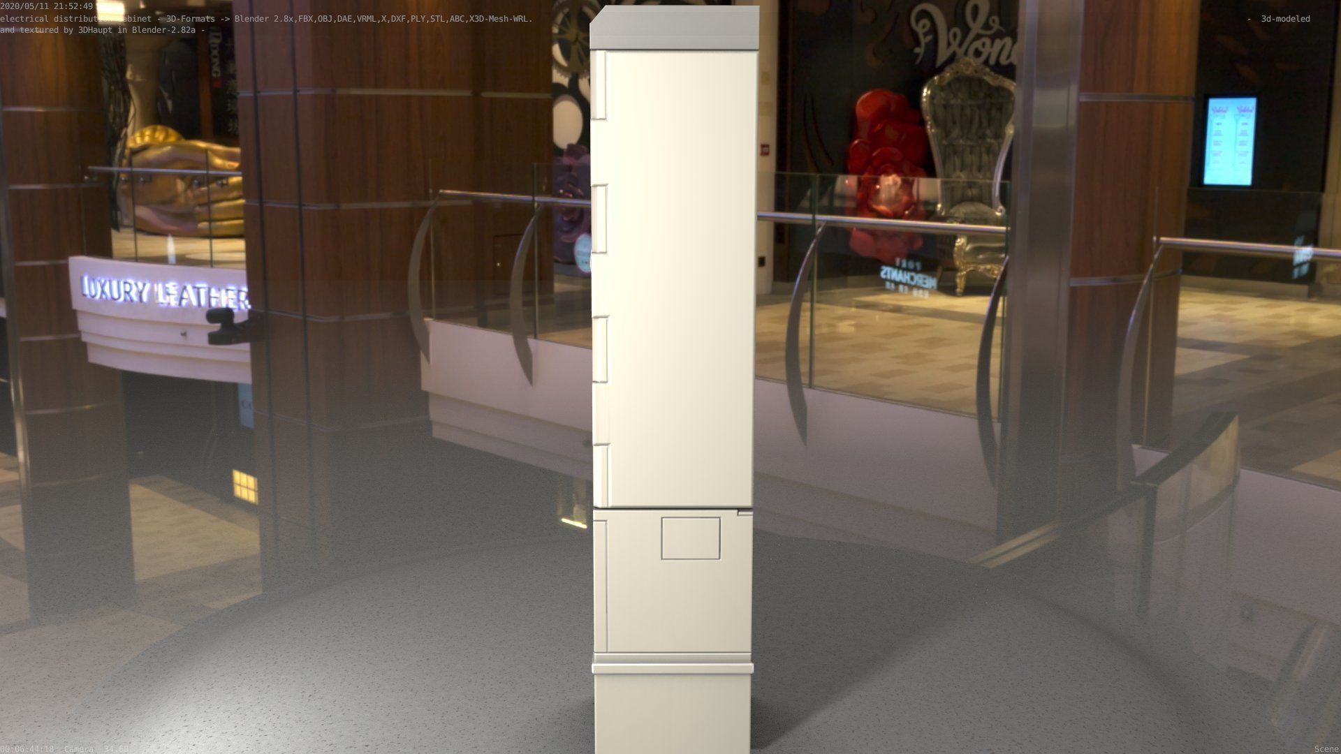 Electrical Distribution Cabinet 98 Low-poly 3D model_19