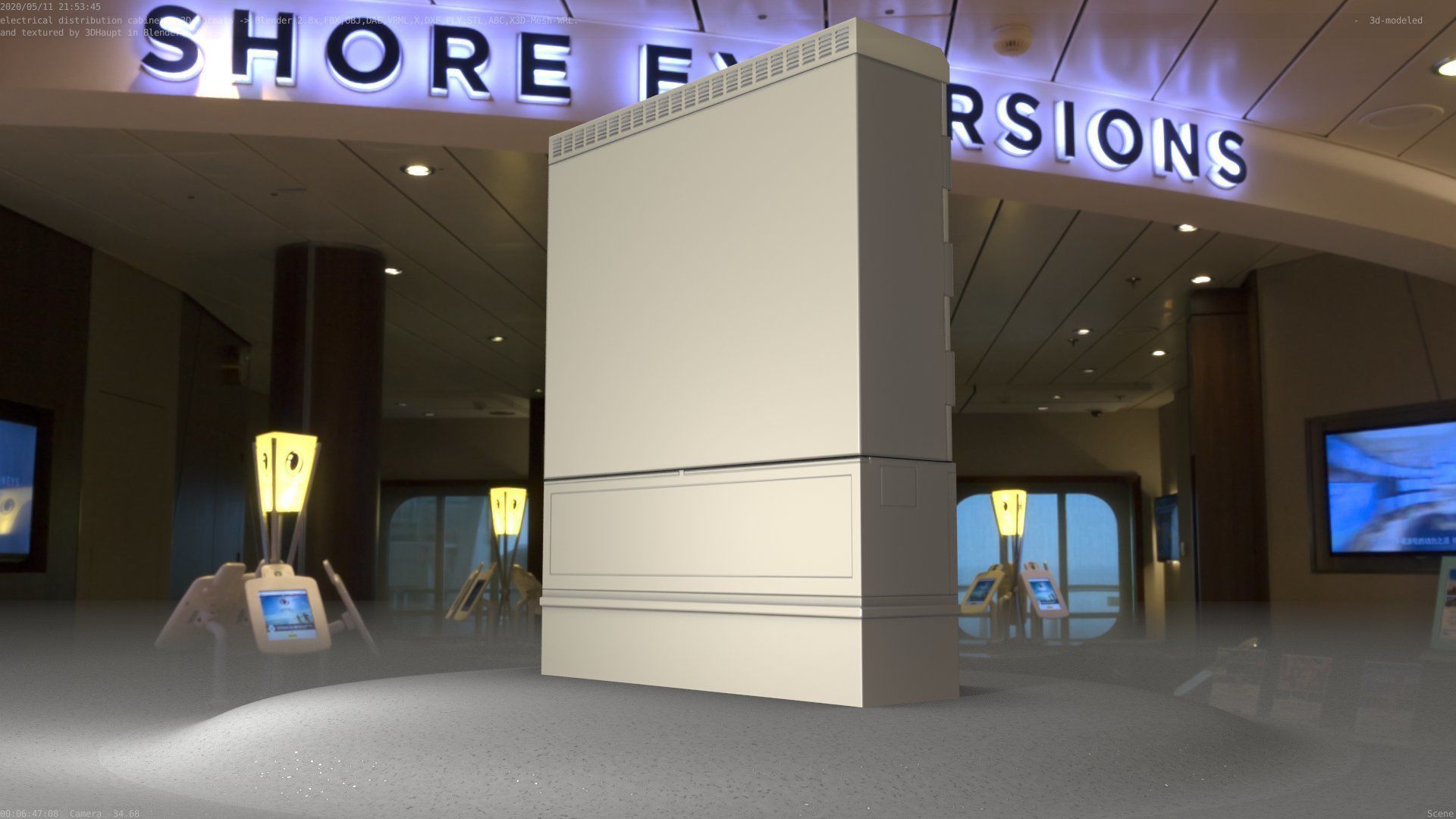 Electrical Distribution Cabinet 98 Low-poly 3D model_77