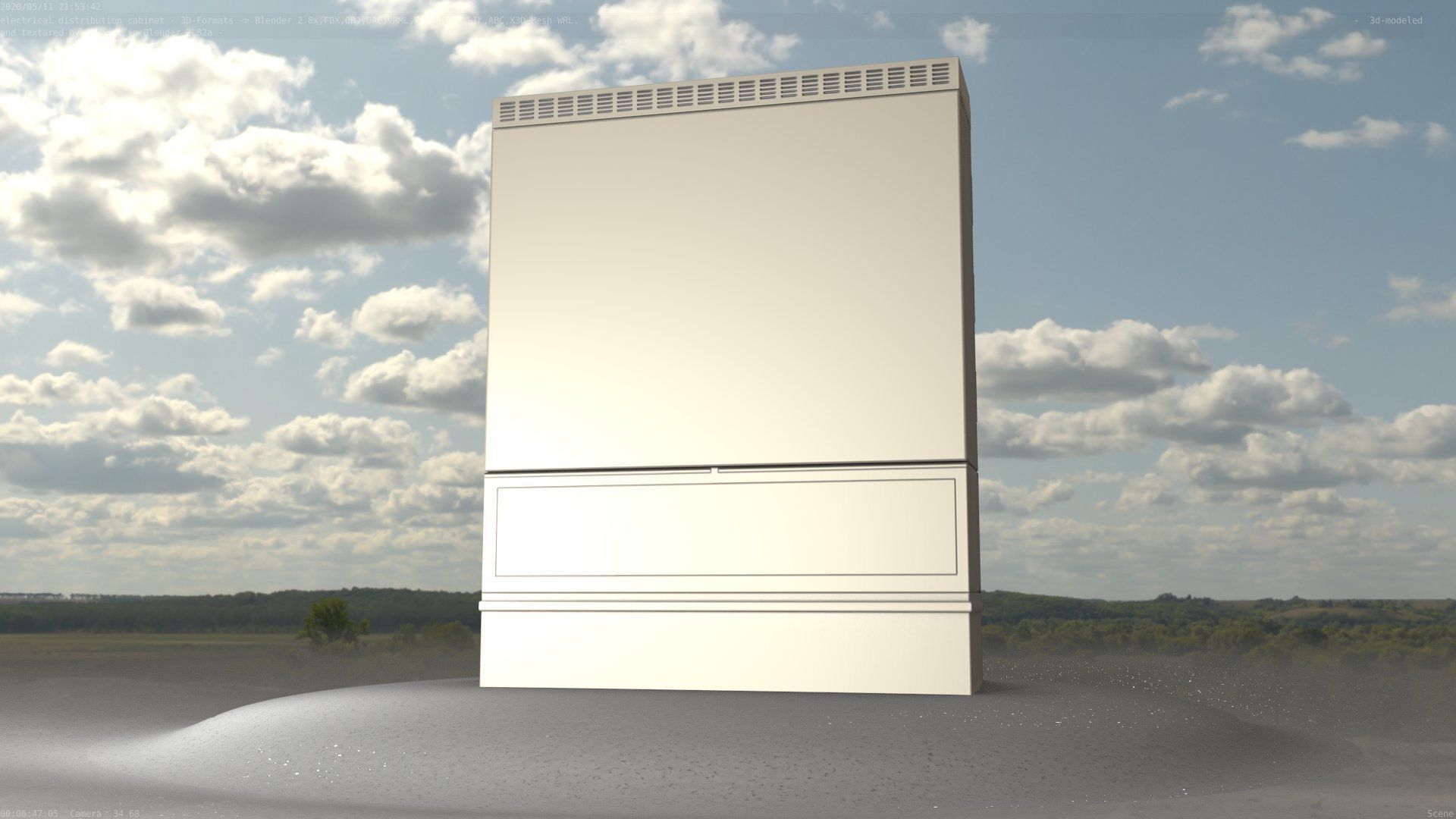 Electrical Distribution Cabinet 98 Low-poly 3D model_74