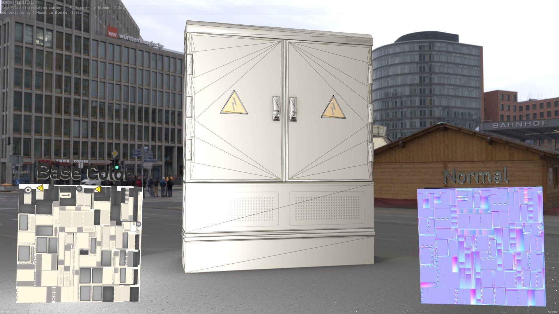 Electrical Distribution Cabinet 98 Low-poly 3D model_14