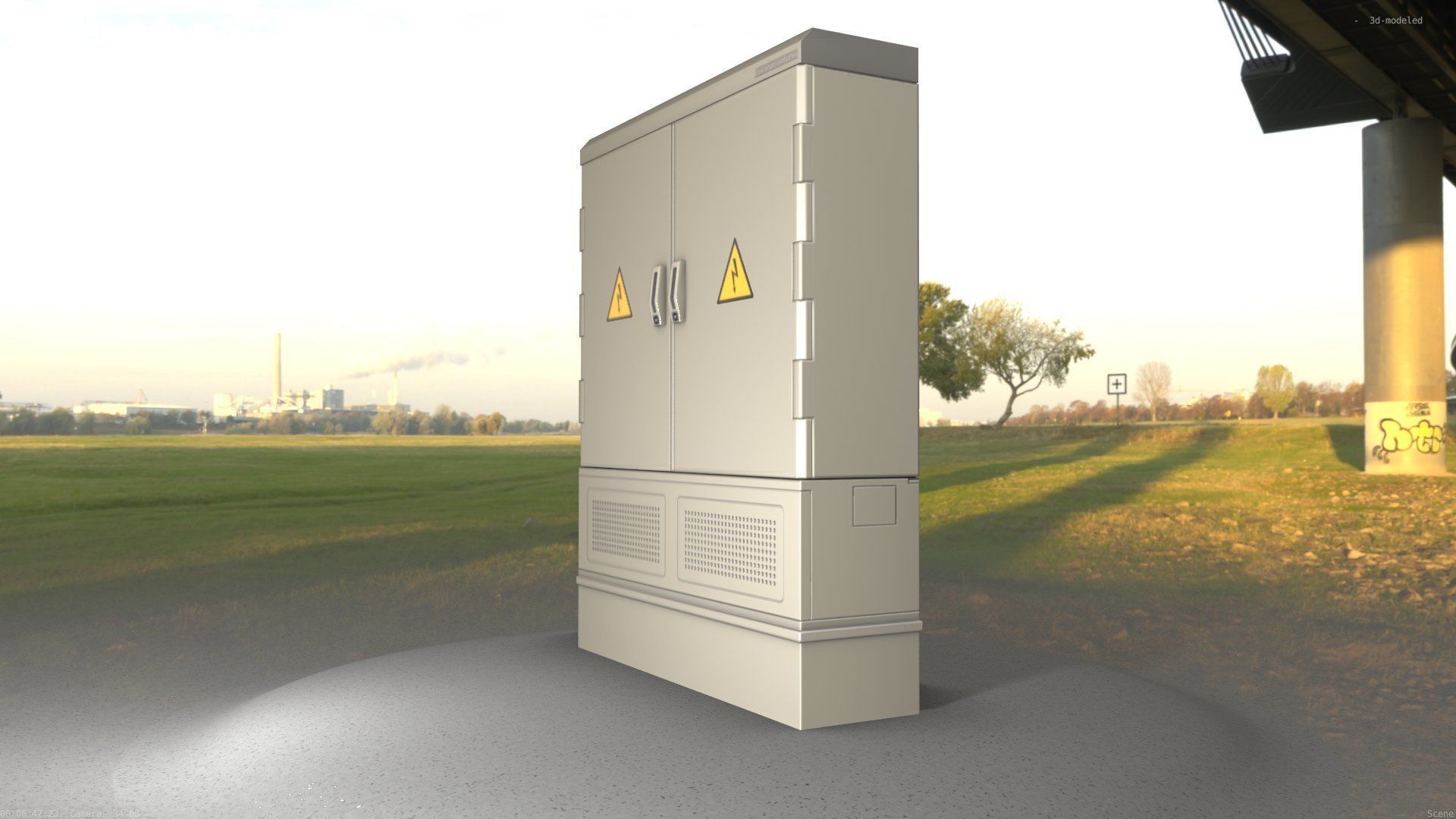 Electrical Distribution Cabinet 98 Low-poly 3D model_92