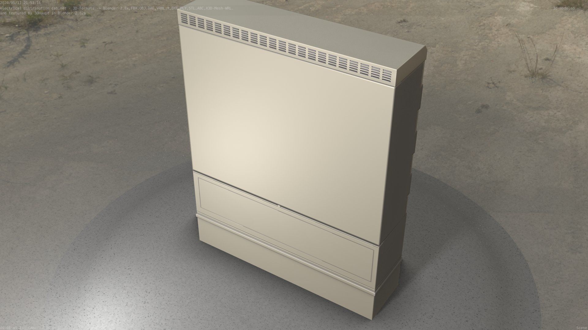 Electrical Distribution Cabinet 98 Low-poly 3D model_48