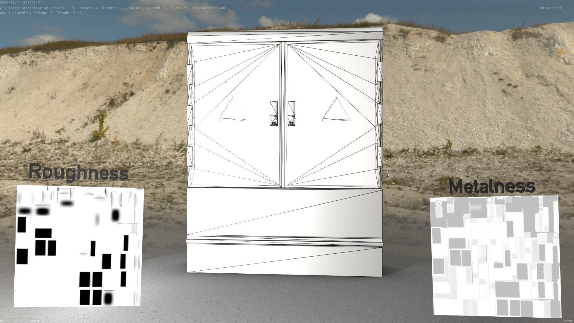 Electrical Distribution Cabinet 98 Low-poly 3D model_15