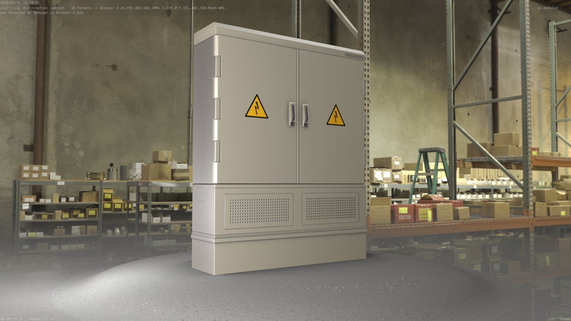Electrical Distribution Cabinet 98 Low-poly 3D model_85
