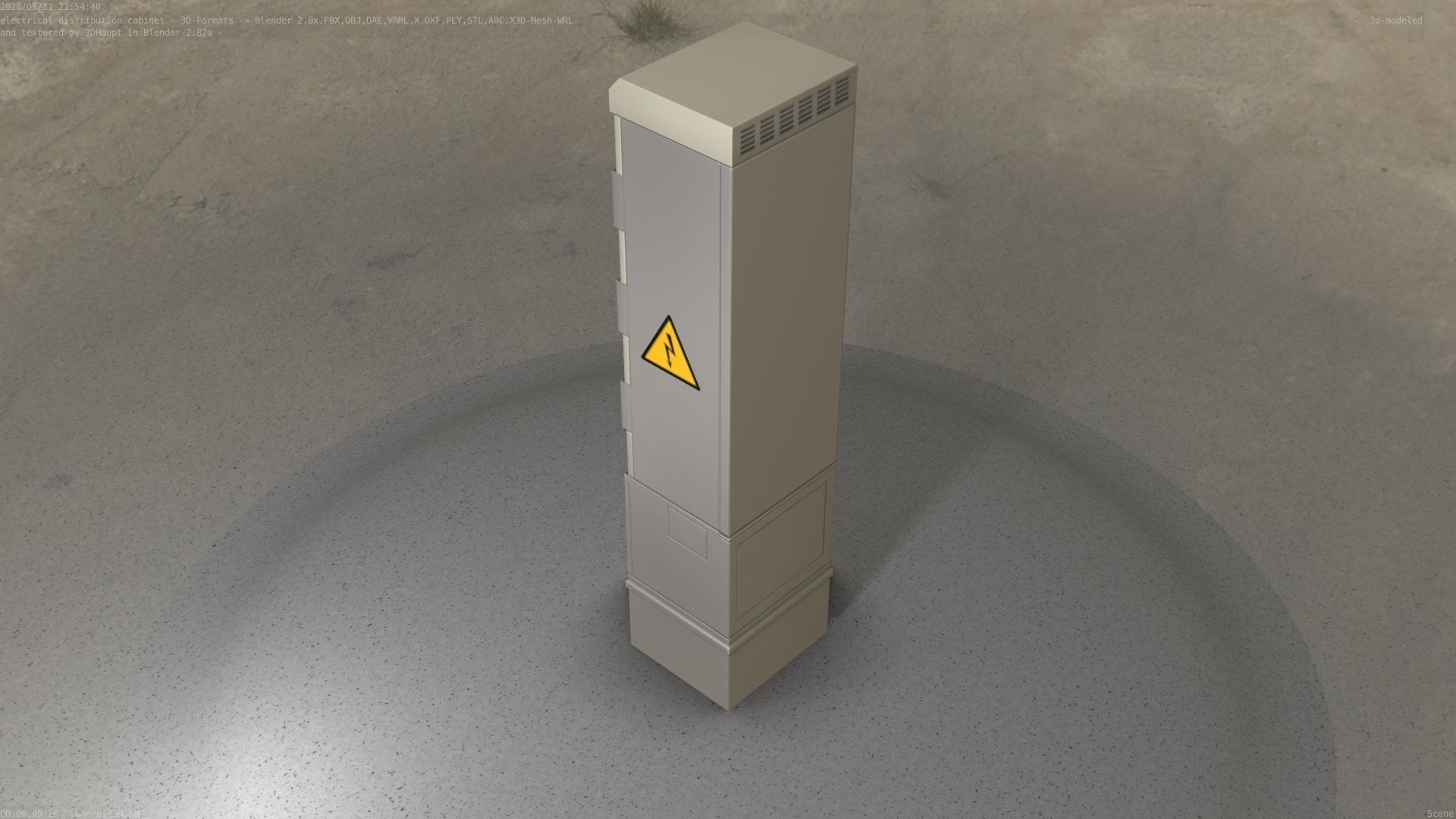 Electrical Distribution Cabinet 99 Low-poly 3D model_37