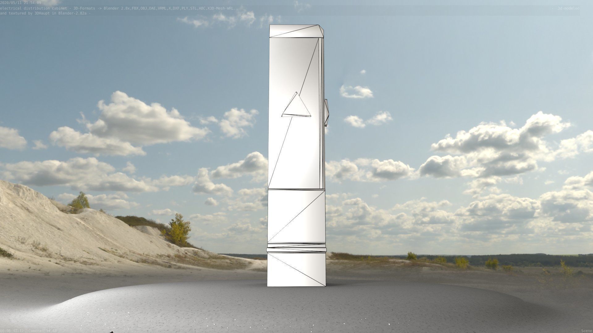 Electrical Distribution Cabinet 99 Low-poly 3D model_11