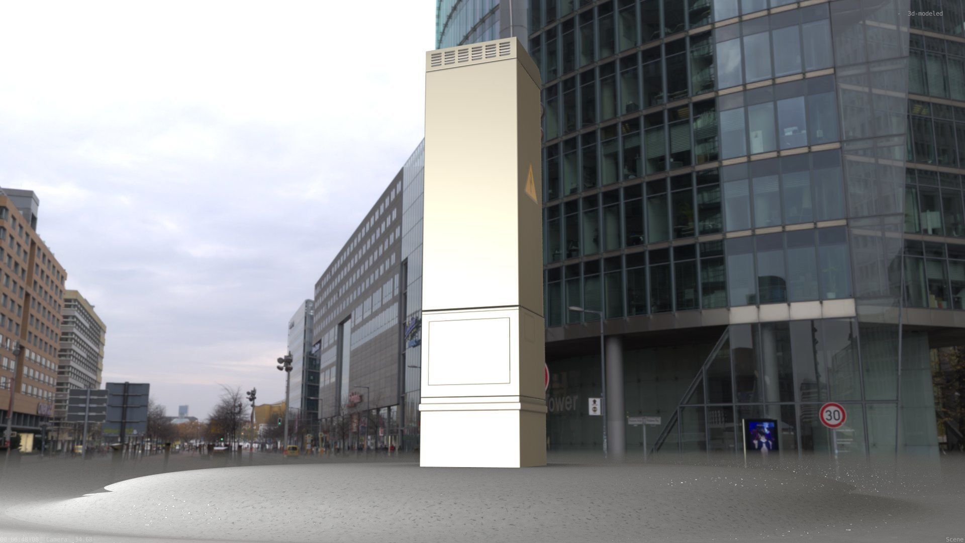 Electrical Distribution Cabinet 99 Low-poly 3D model_8