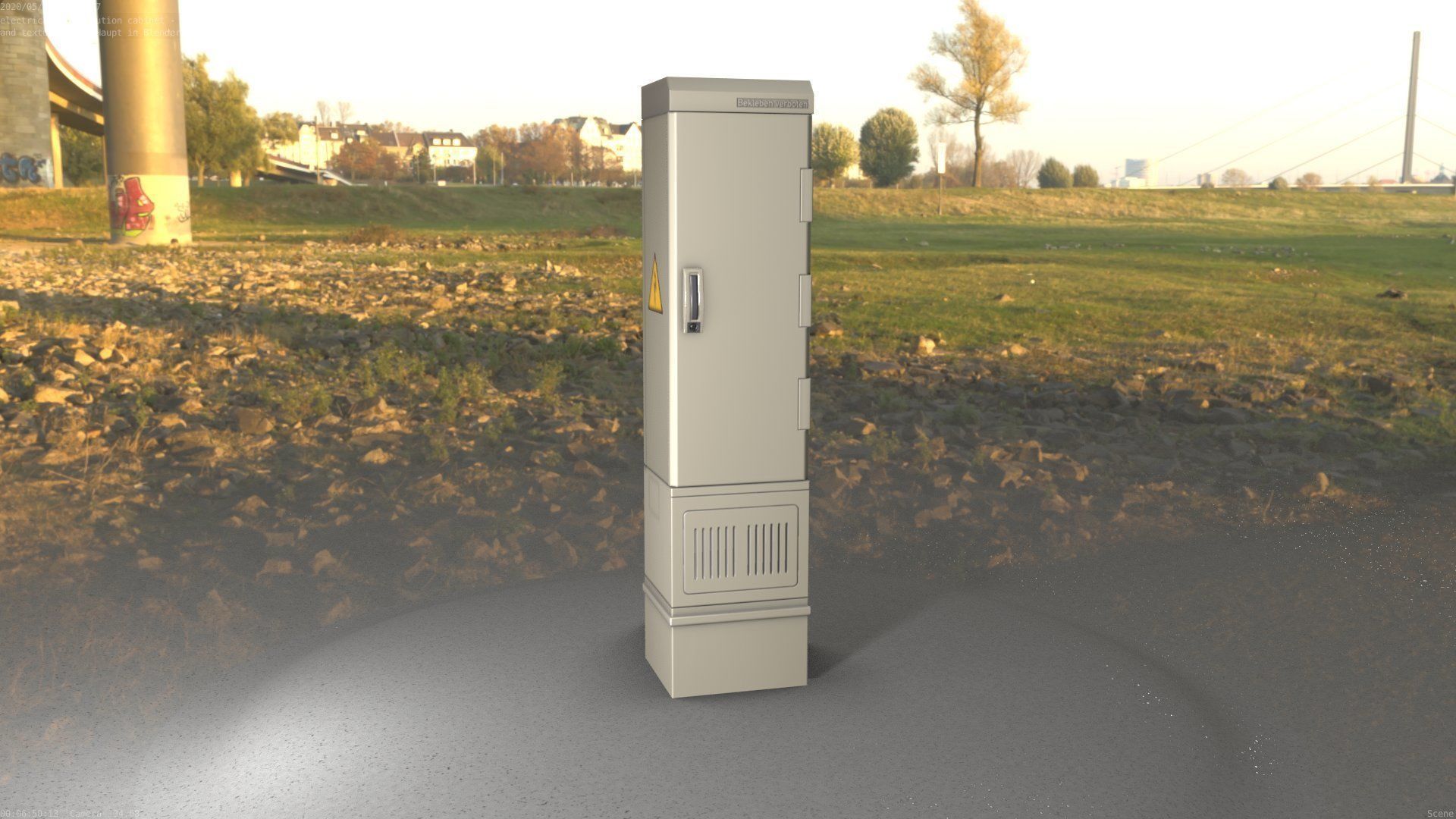 Electrical Distribution Cabinet 99 Low-poly 3D model_54