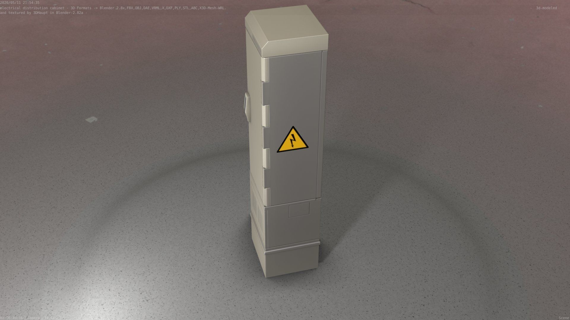 Electrical Distribution Cabinet 99 Low-poly 3D model_33