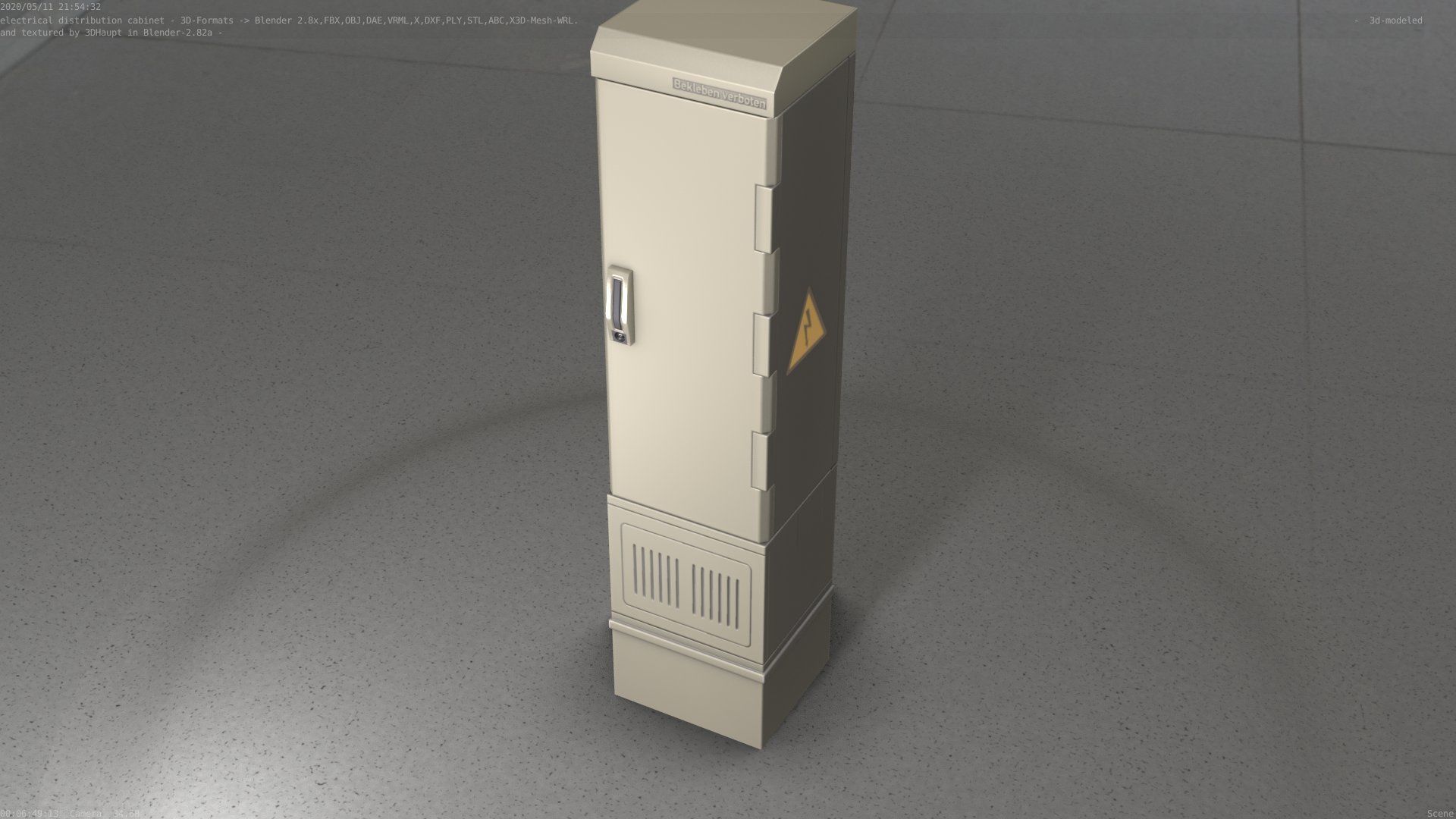 Electrical Distribution Cabinet 99 Low-poly 3D model_30