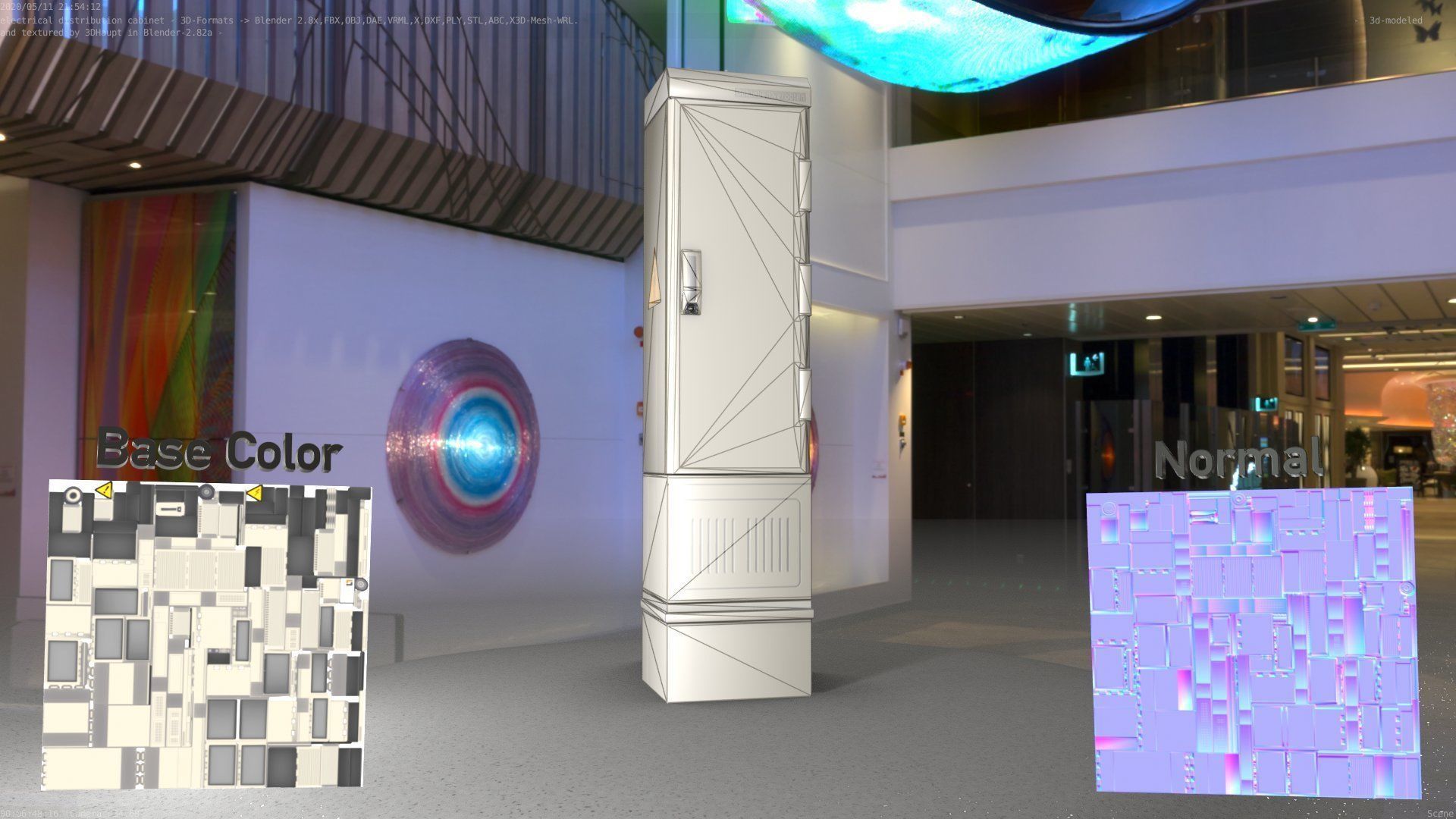 Electrical Distribution Cabinet 99 Low-poly 3D model_3