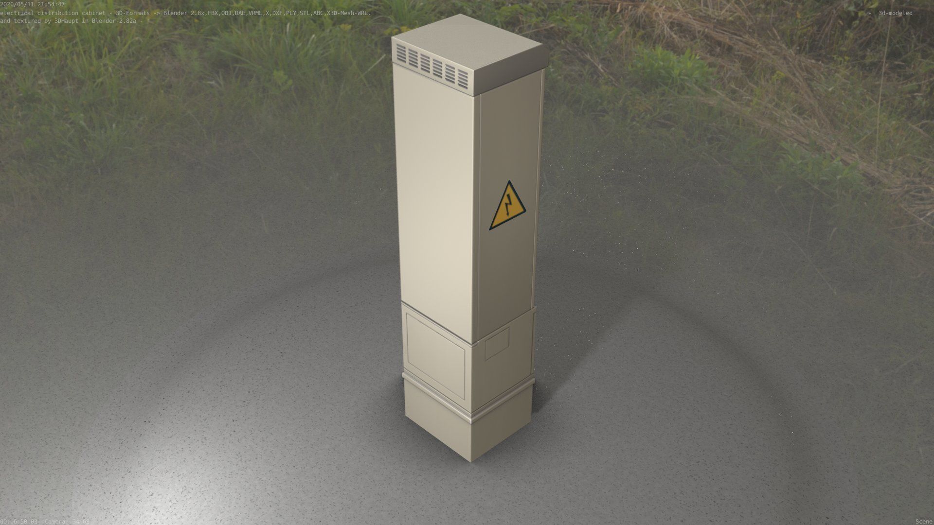 Electrical Distribution Cabinet 99 Low-poly 3D model_44