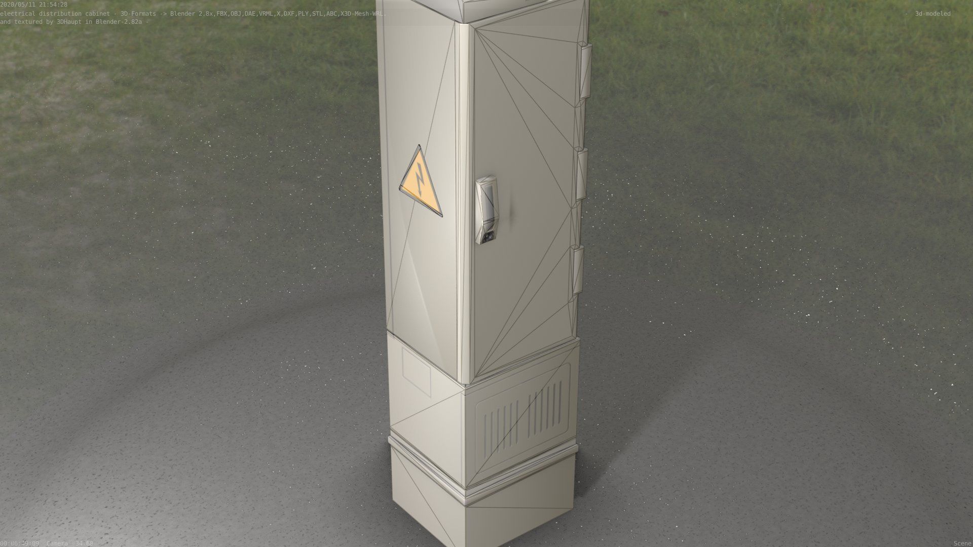 Electrical Distribution Cabinet 99 Low-poly 3D model_26