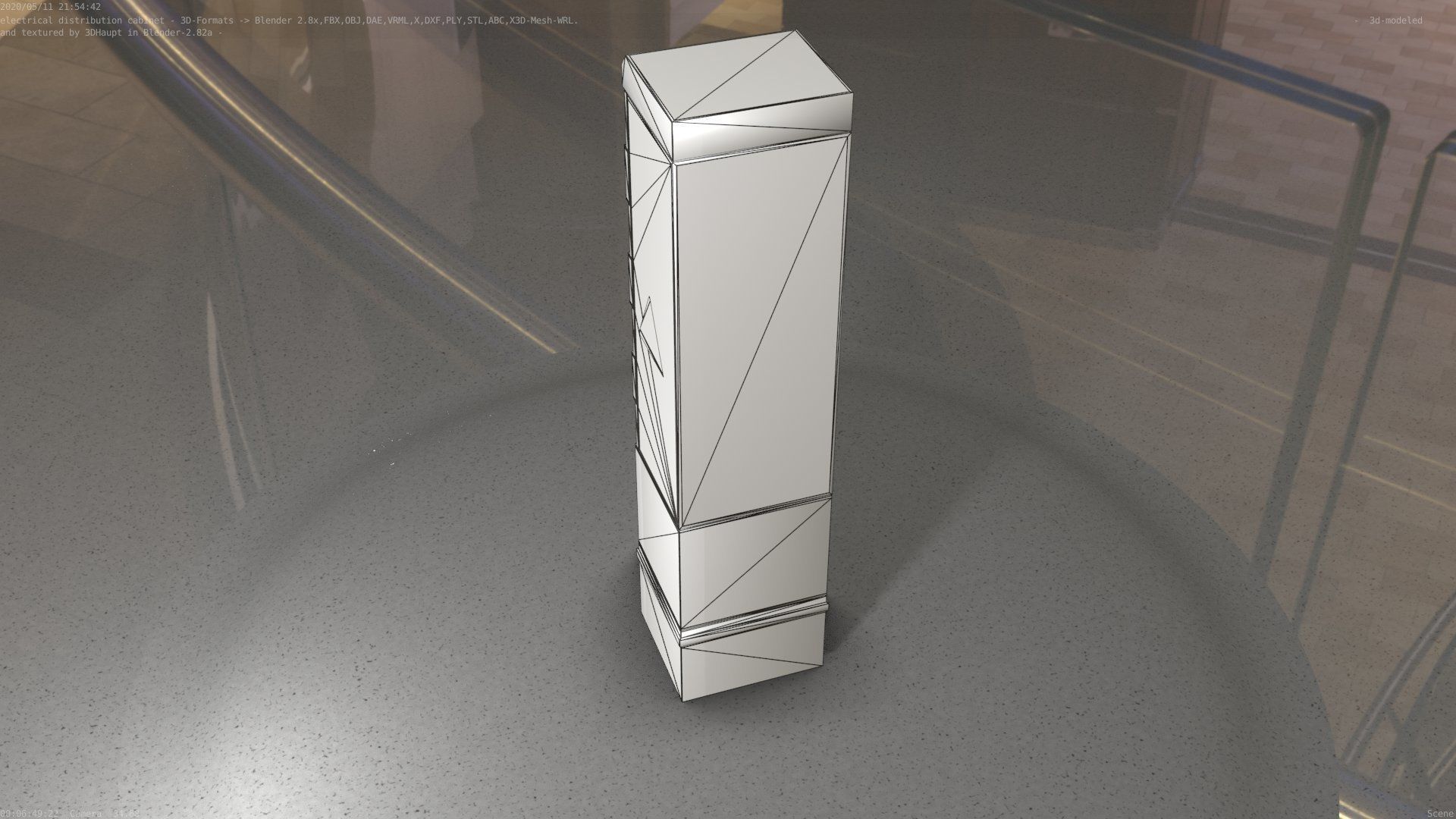 Electrical Distribution Cabinet 99 Low-poly 3D model_39