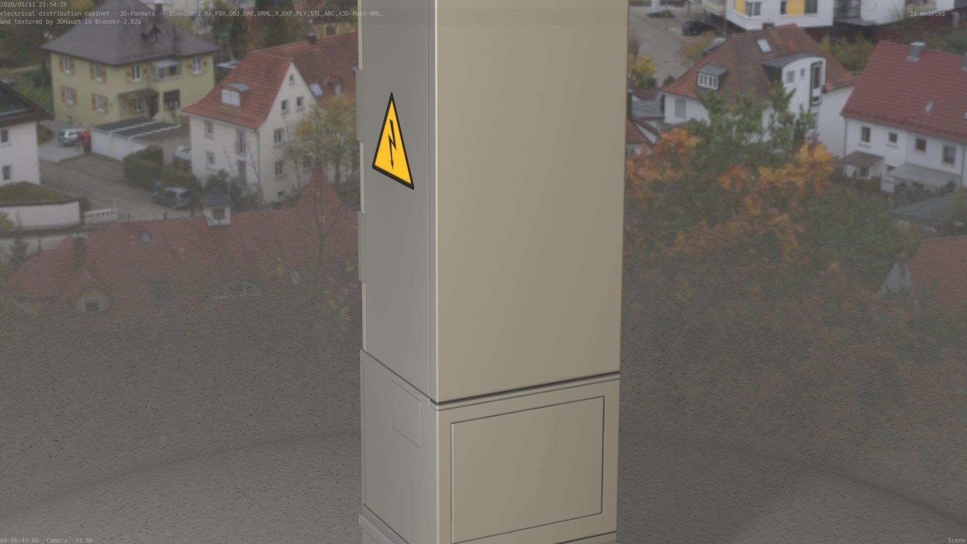 Electrical Distribution Cabinet 99 Low-poly 3D model_17