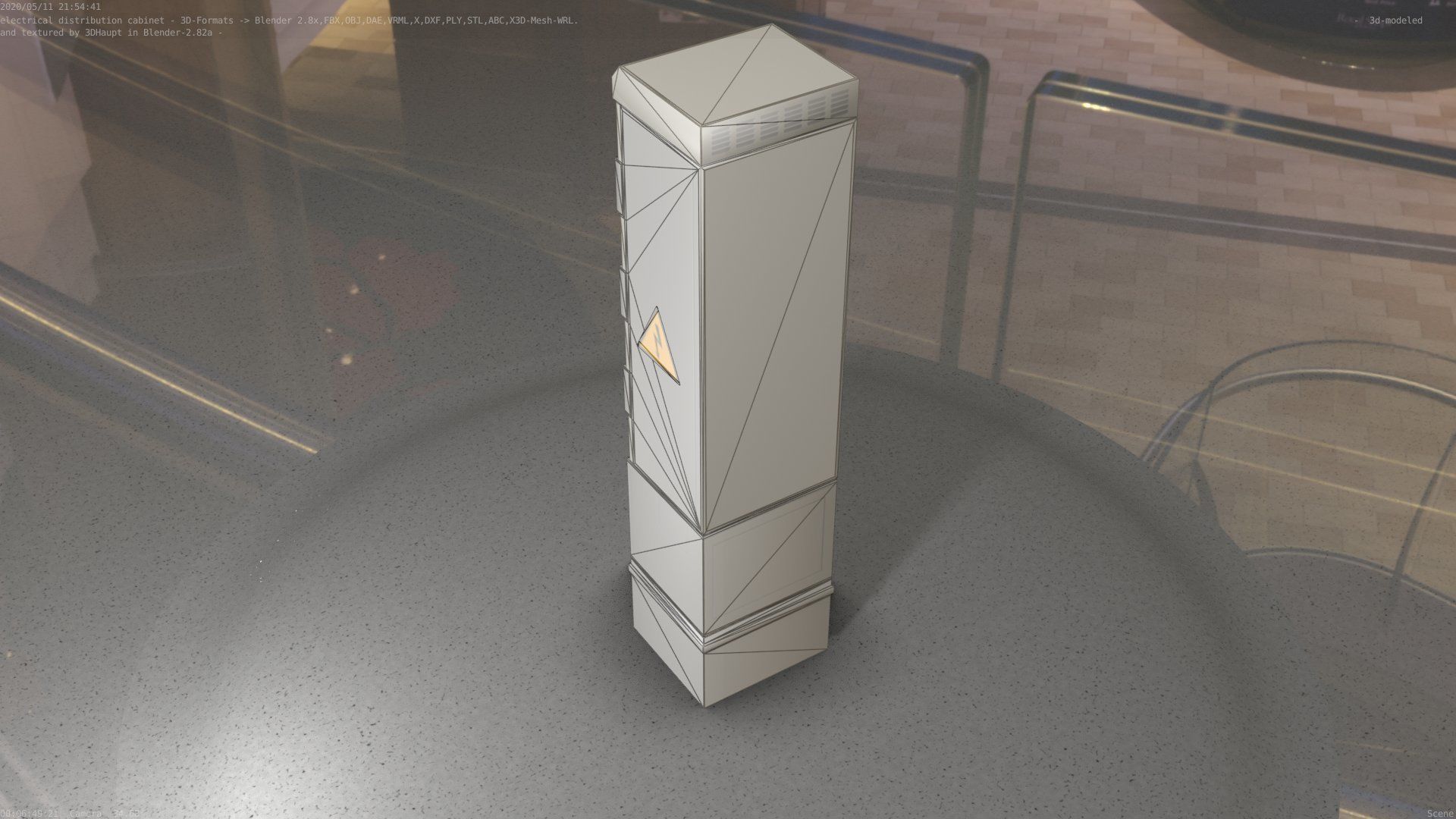 Electrical Distribution Cabinet 99 Low-poly 3D model_38