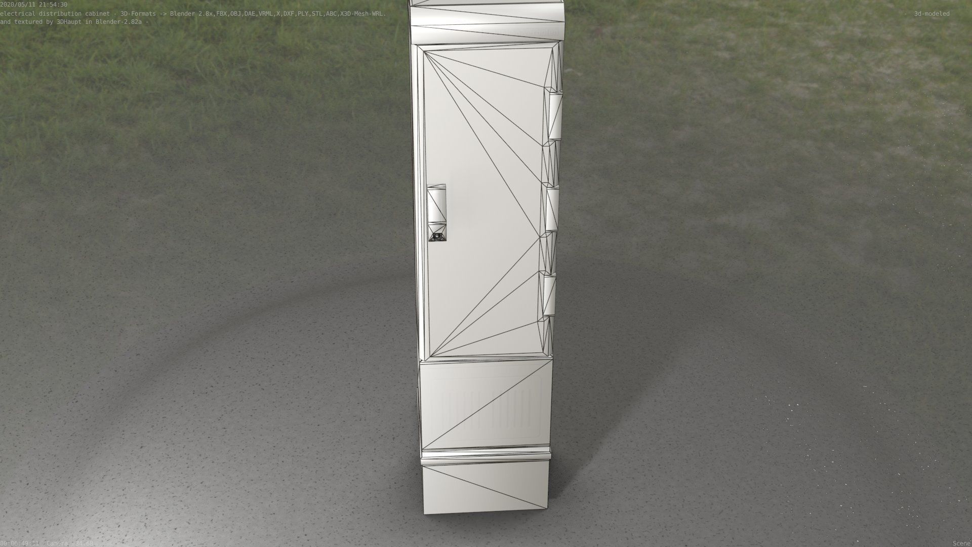 Electrical Distribution Cabinet 99 Low-poly 3D model_28