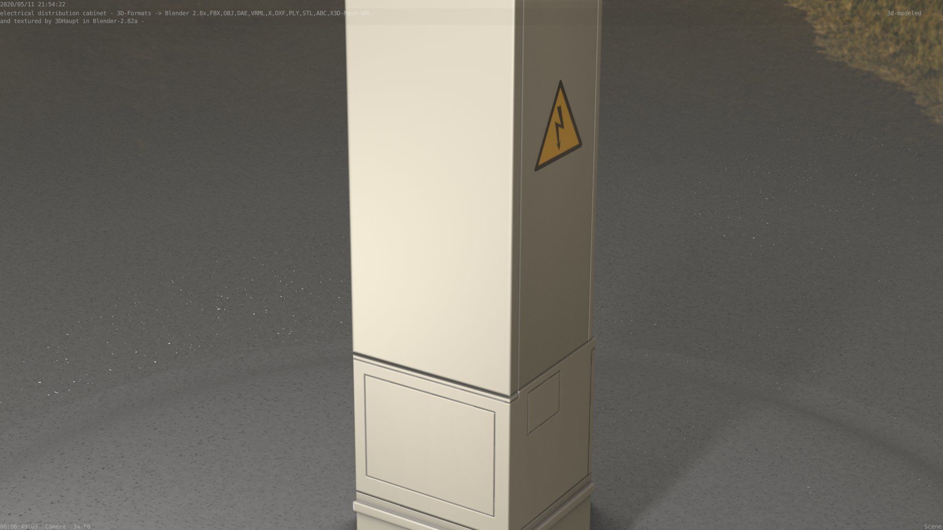 Electrical Distribution Cabinet 99 Low-poly 3D model_20