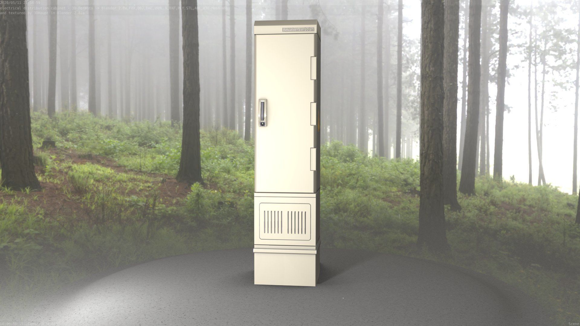 Electrical Distribution Cabinet 99 Low-poly 3D model_56
