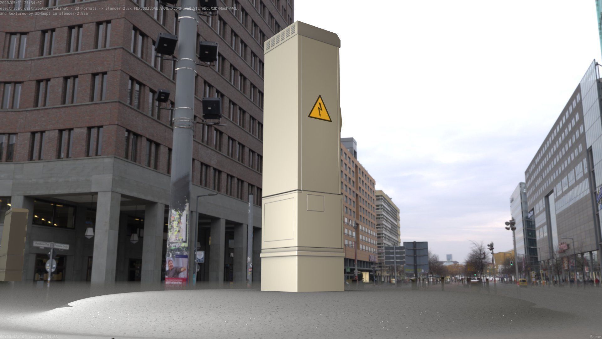 Electrical Distribution Cabinet 99 Low-poly 3D model_2