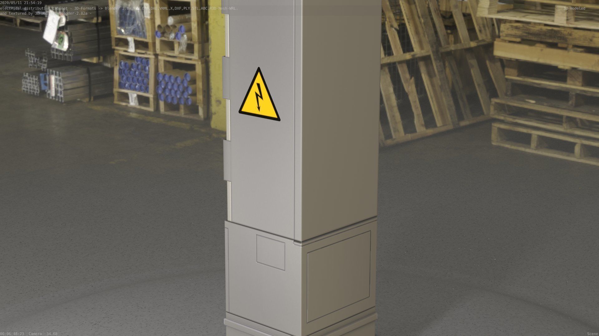 Electrical Distribution Cabinet 99 Low-poly 3D model_16