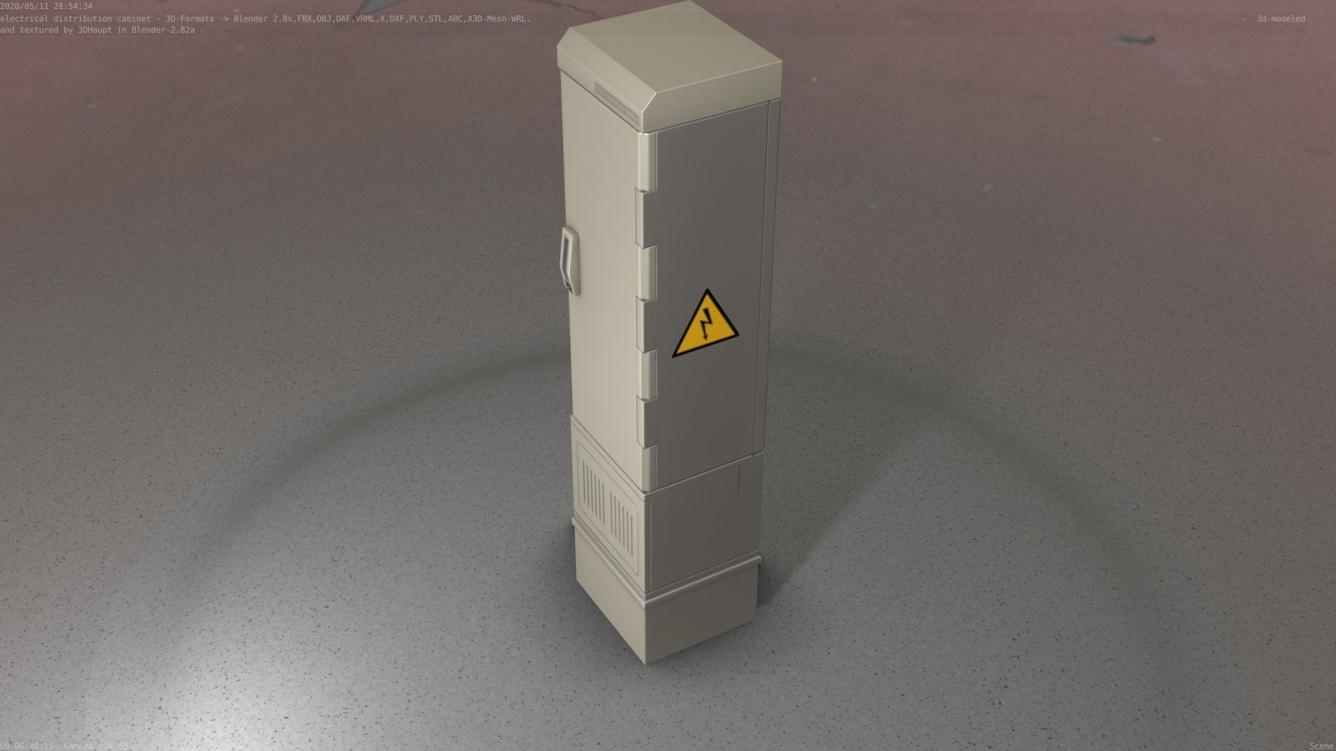 Electrical Distribution Cabinet 99 Low-poly 3D model_32