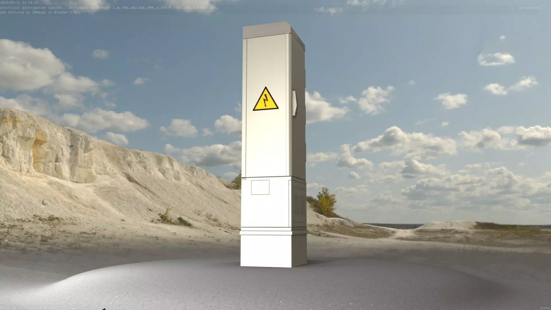 Electrical Distribution Cabinet 99 Low-poly 3D model_0