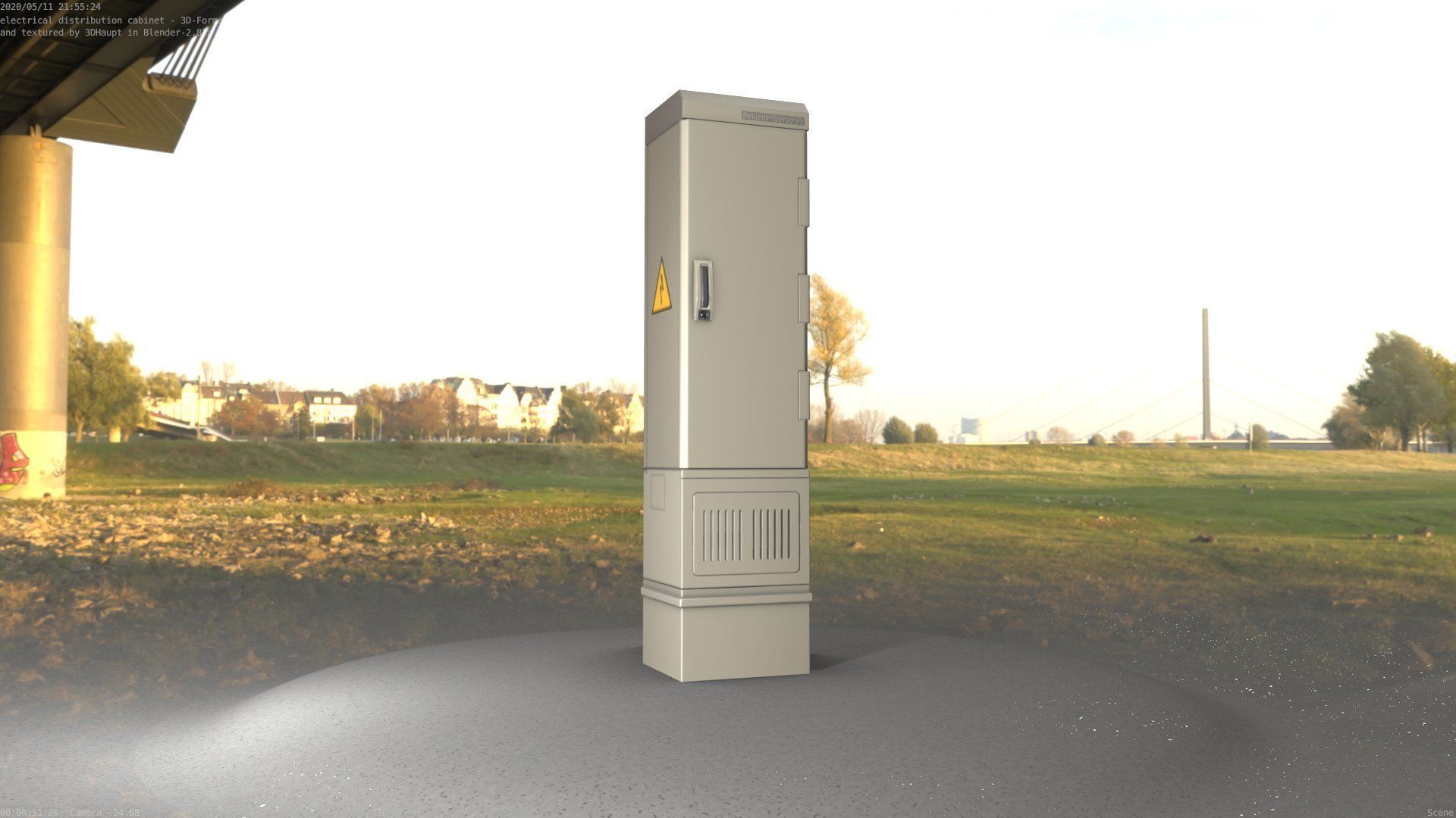 Electrical Distribution Cabinet 99 Low-poly 3D model_85