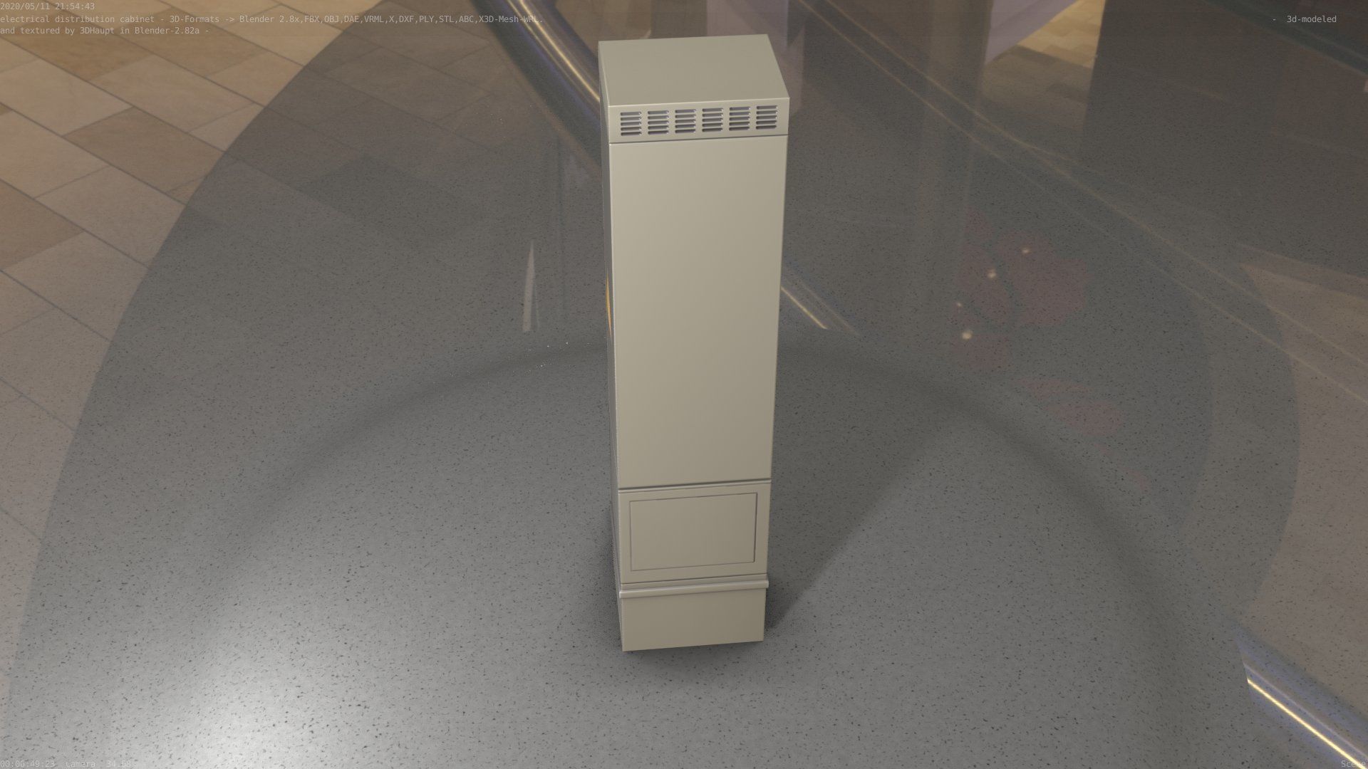 Electrical Distribution Cabinet 99 Low-poly 3D model_40