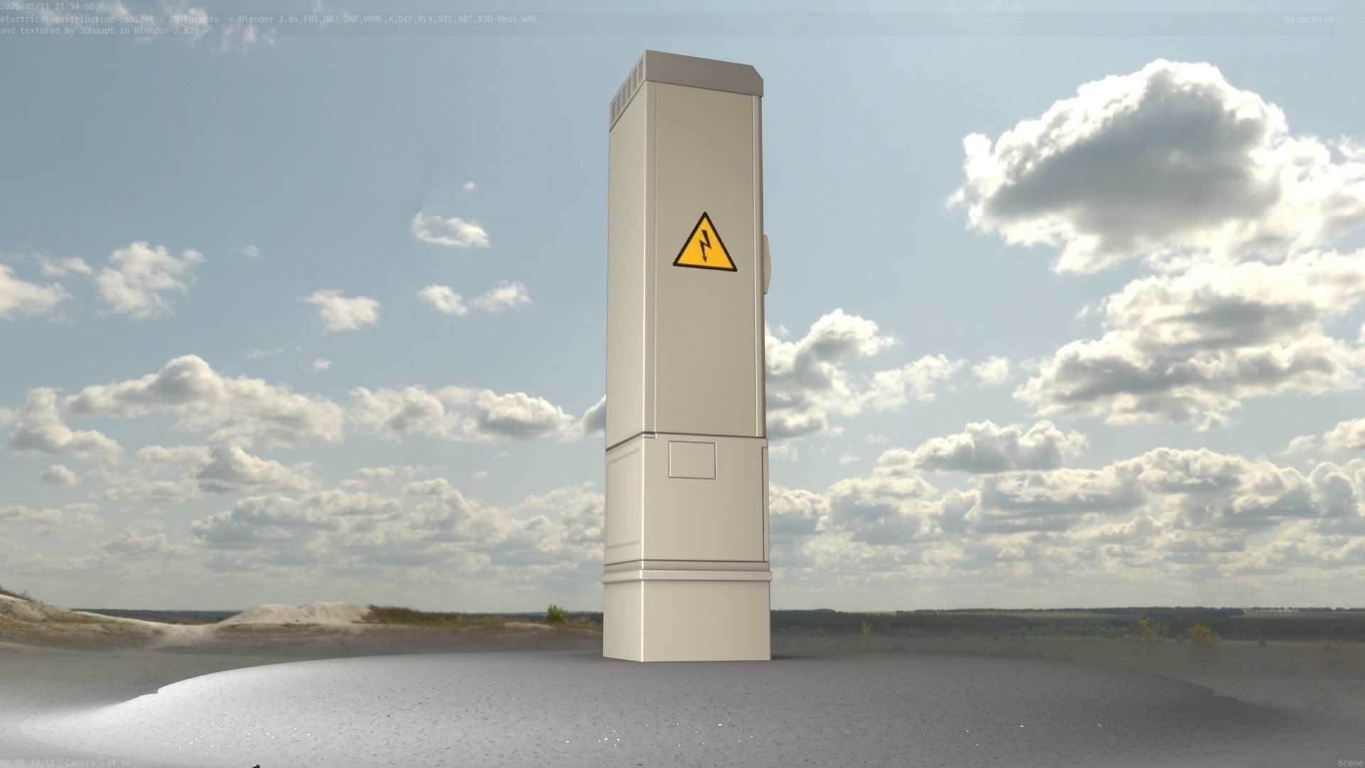 Electrical Distribution Cabinet 99 Low-poly 3D model_10