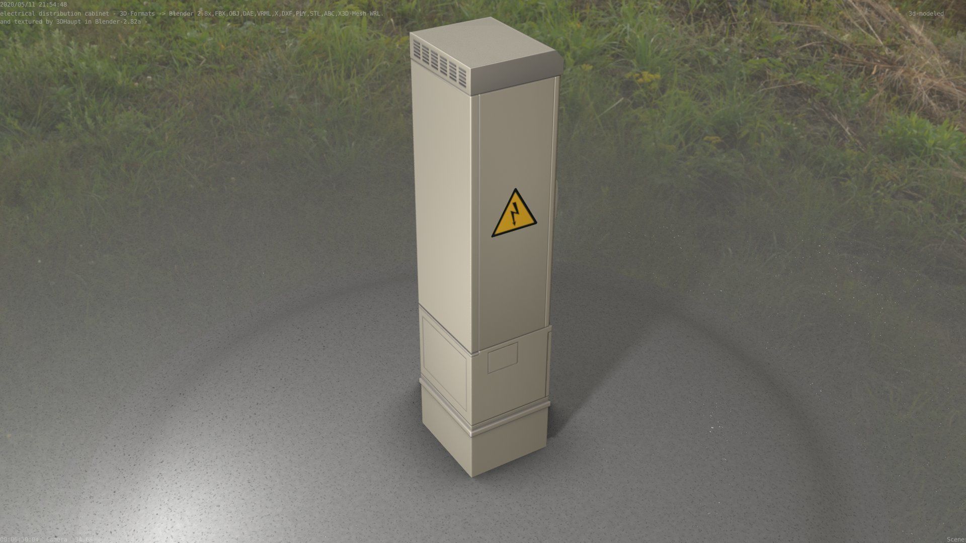 Electrical Distribution Cabinet 99 Low-poly 3D model_45