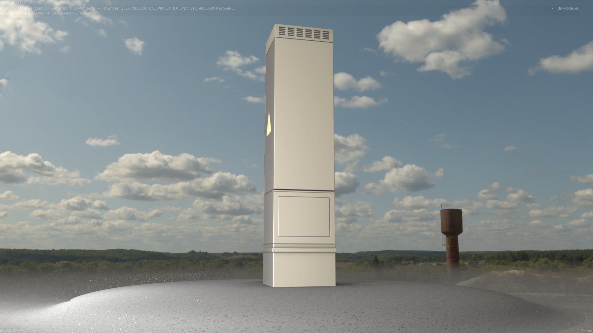 Electrical Distribution Cabinet 99 Low-poly 3D model_98