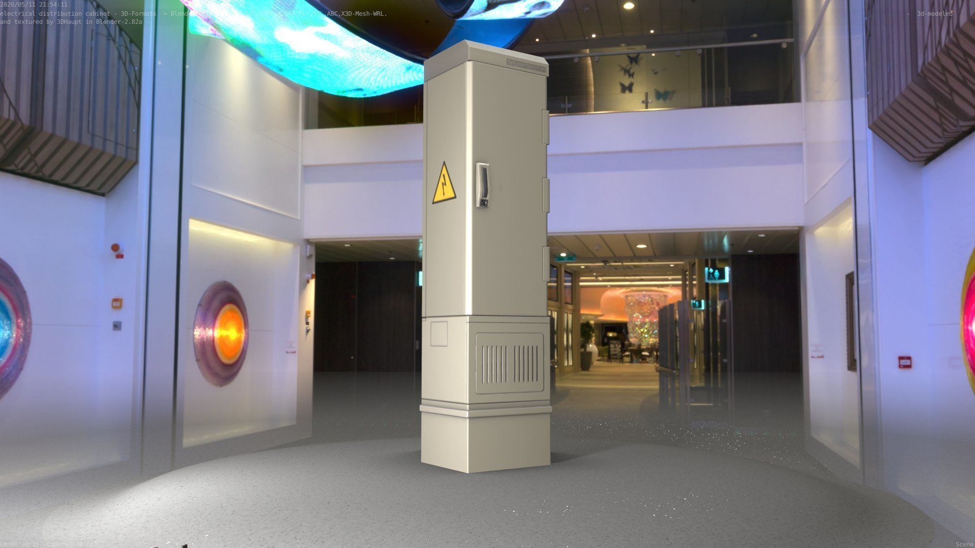 Electrical Distribution Cabinet 99 Low-poly 3D model_7