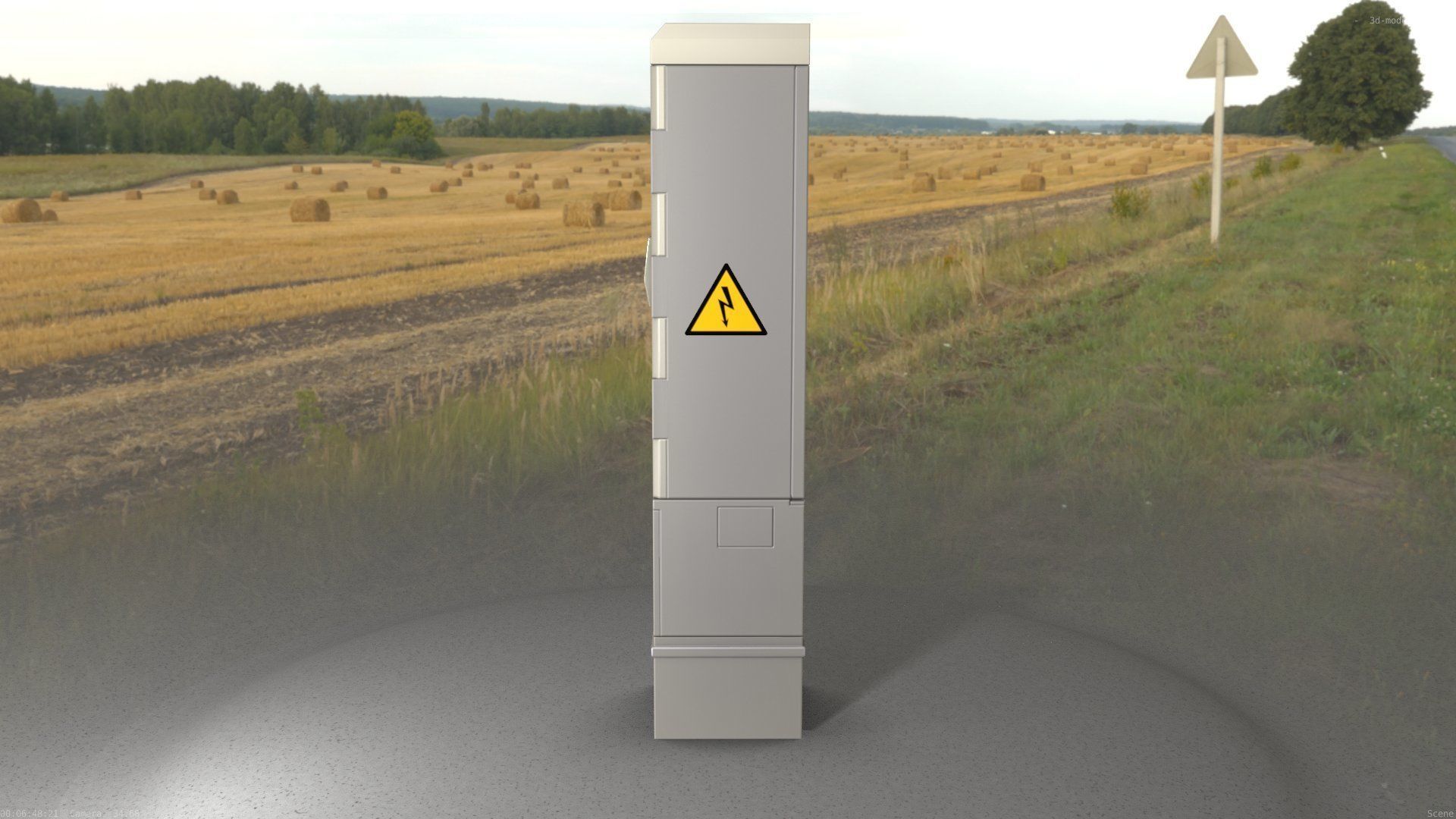 Electrical Distribution Cabinet 99 Low-poly 3D model_14