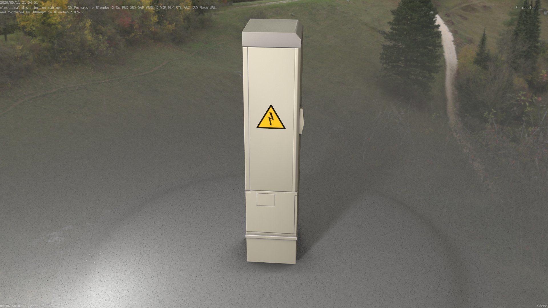 Electrical Distribution Cabinet 99 Low-poly 3D model_48