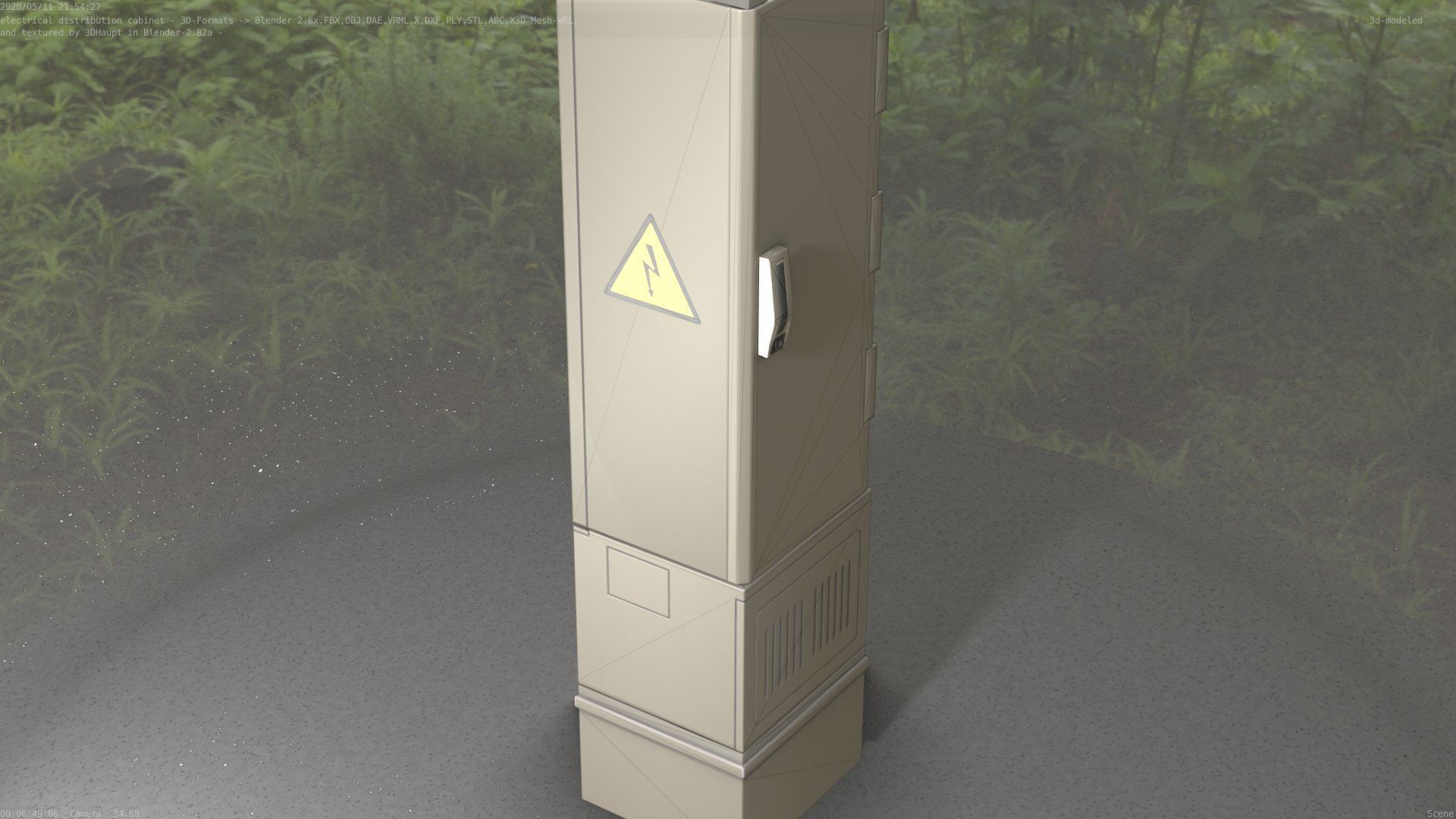 Electrical Distribution Cabinet 99 Low-poly 3D model_25