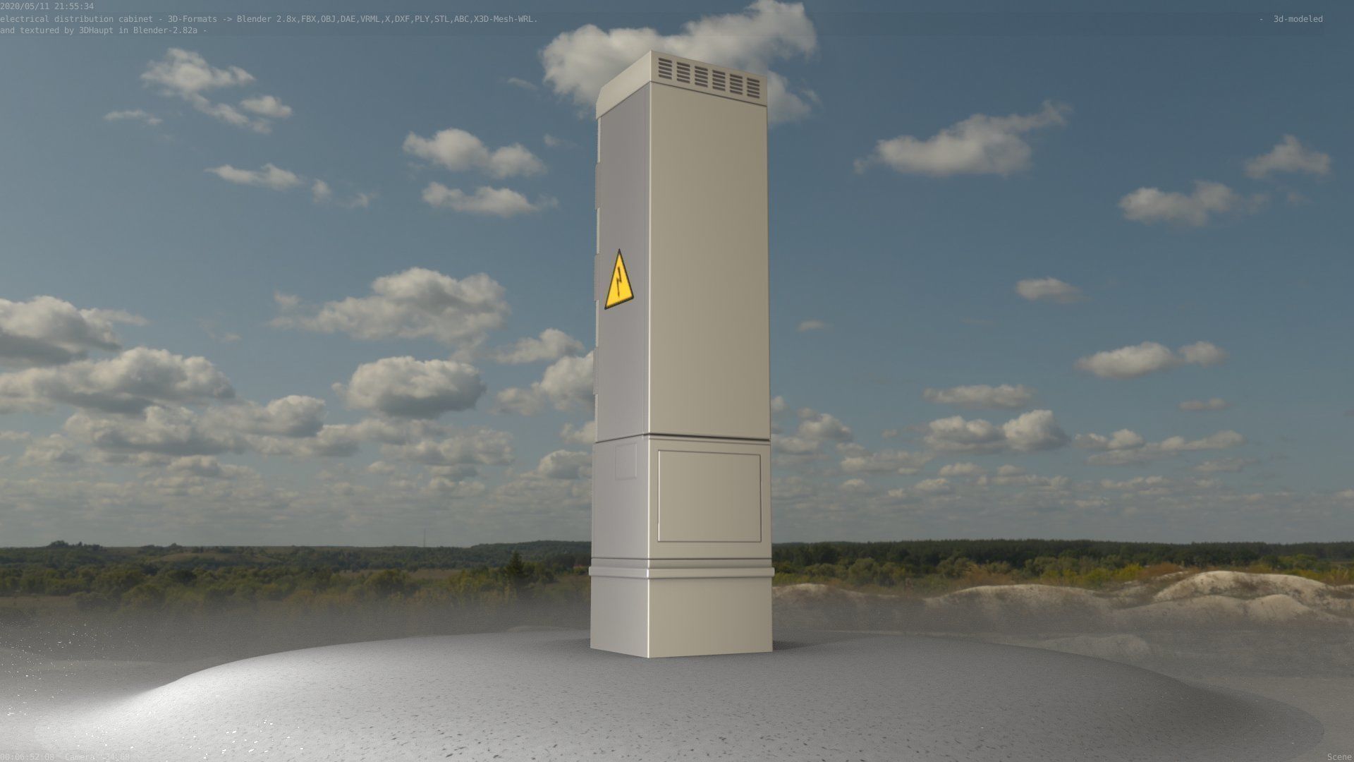 Electrical Distribution Cabinet 99 Low-poly 3D model_97