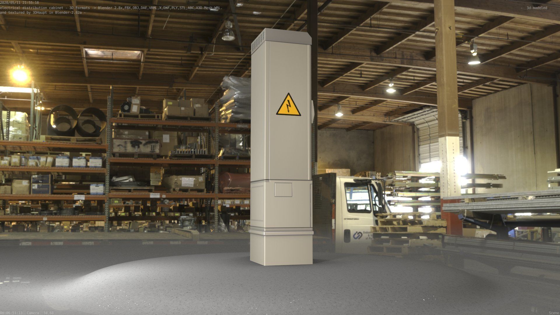 Electrical Distribution Cabinet 99 Low-poly 3D model_78