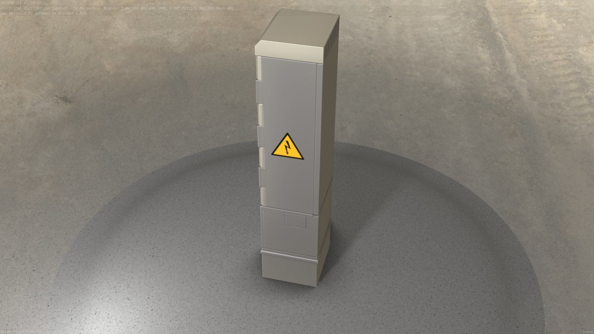 Electrical Distribution Cabinet 99 Low-poly 3D model_35