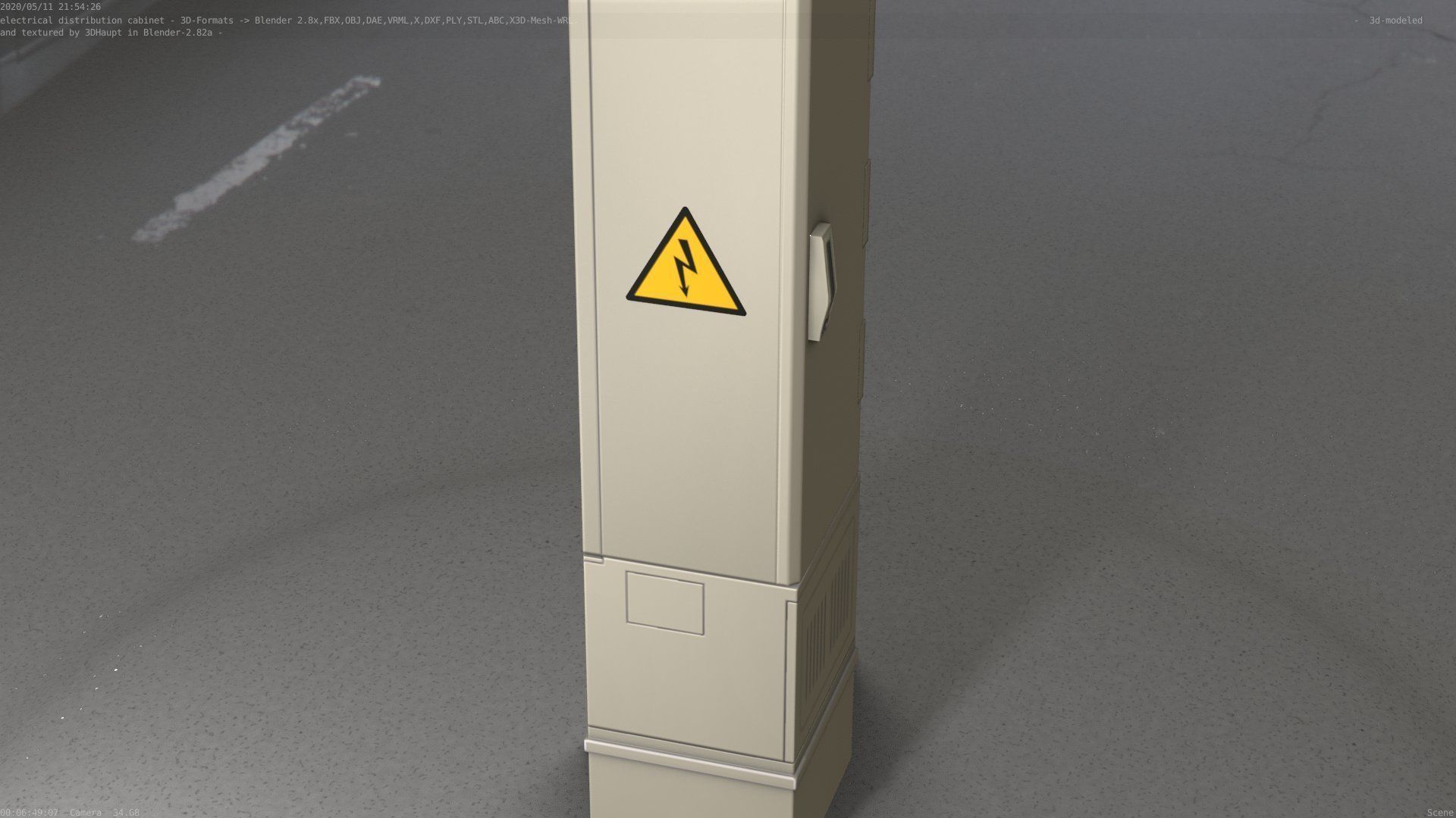 Electrical Distribution Cabinet 99 Low-poly 3D model_24