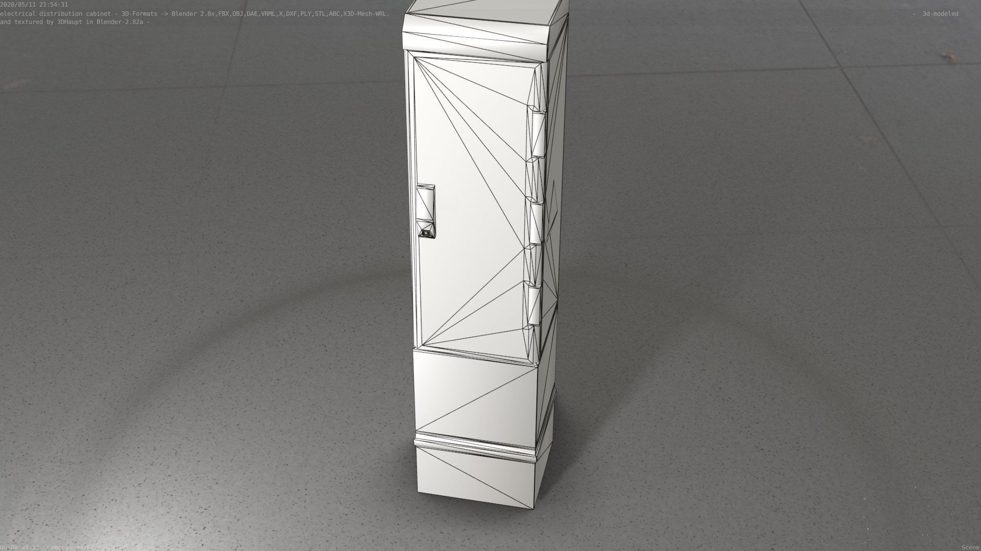 Electrical Distribution Cabinet 99 Low-poly 3D model_29