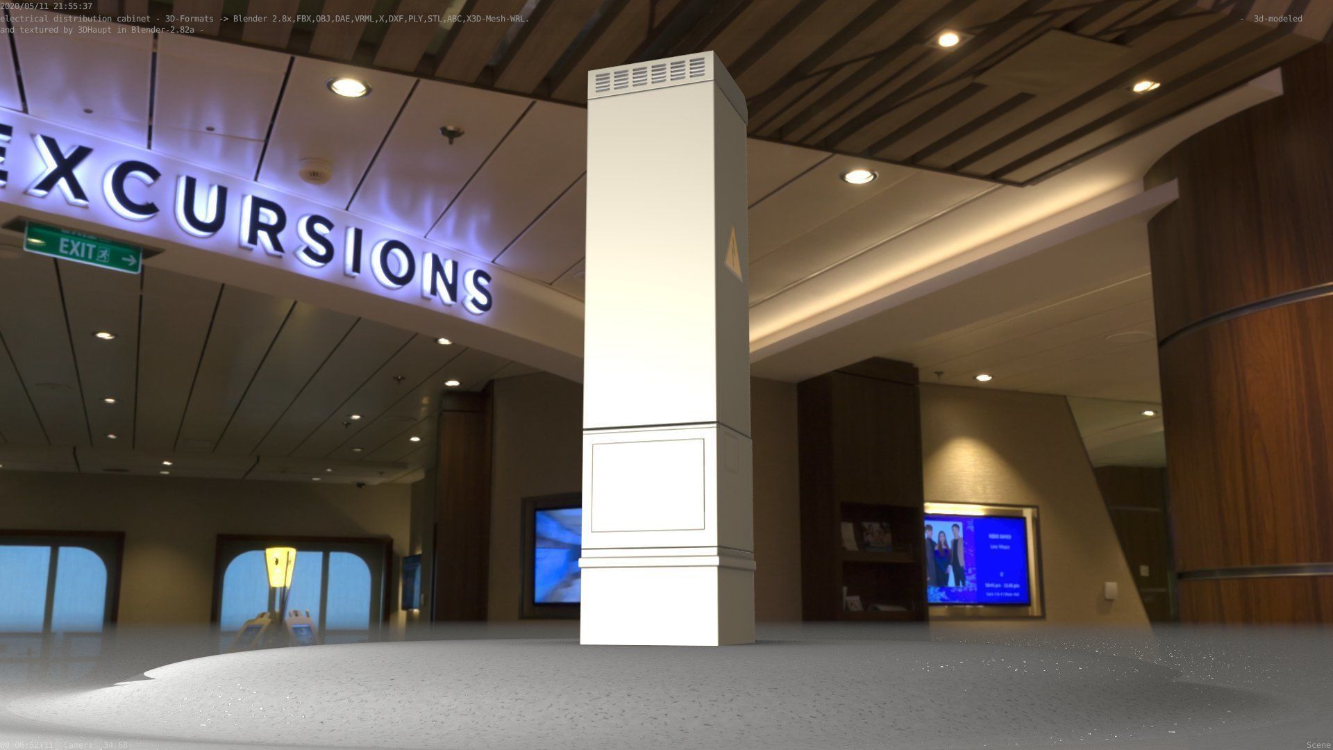 Electrical Distribution Cabinet 99 Low-poly 3D model_100