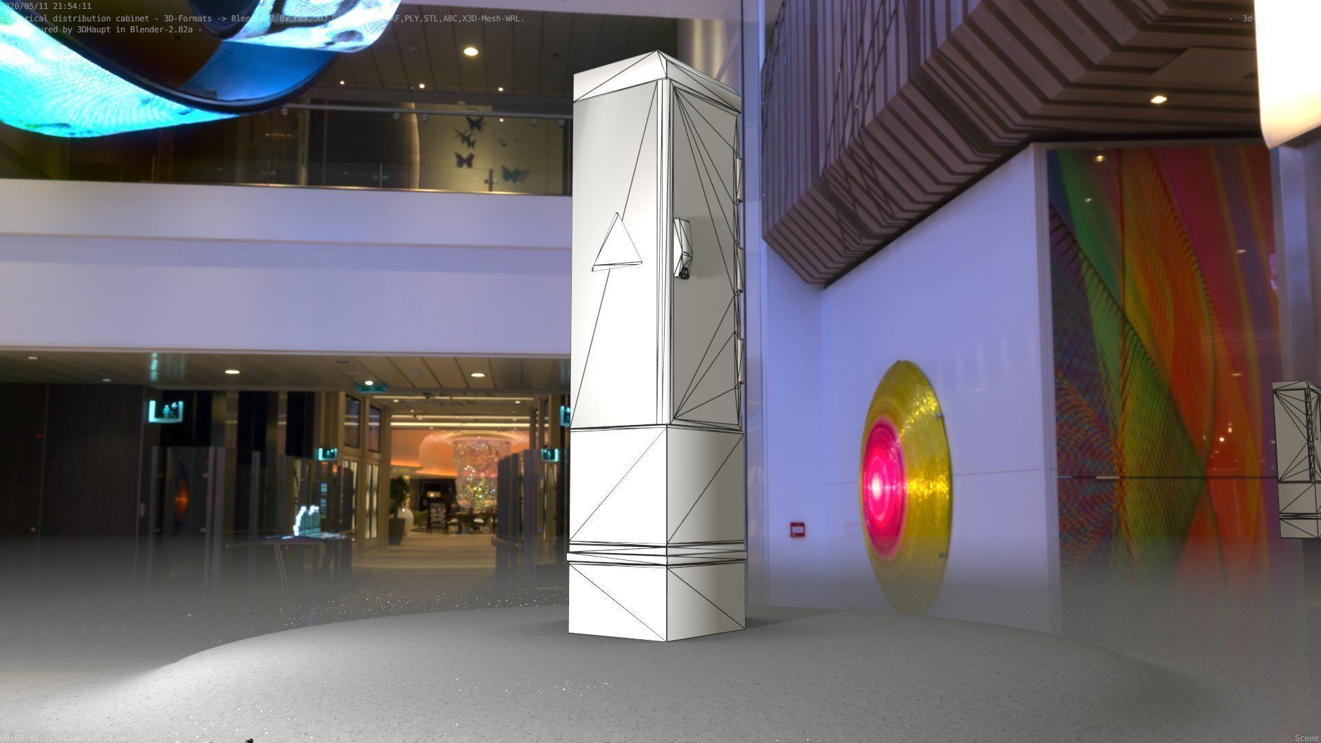 Electrical Distribution Cabinet 99 Low-poly 3D model_6