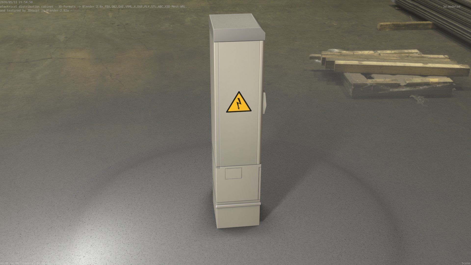 Electrical Distribution Cabinet 99 Low-poly 3D model_47