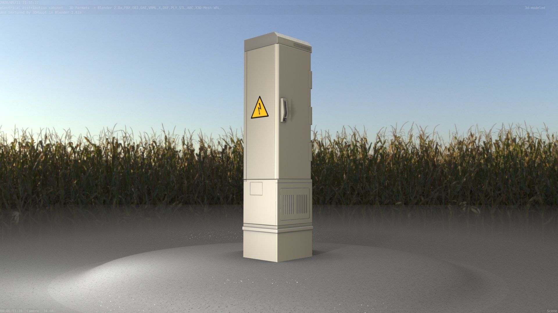 Electrical Distribution Cabinet 99 Low-poly 3D model_83