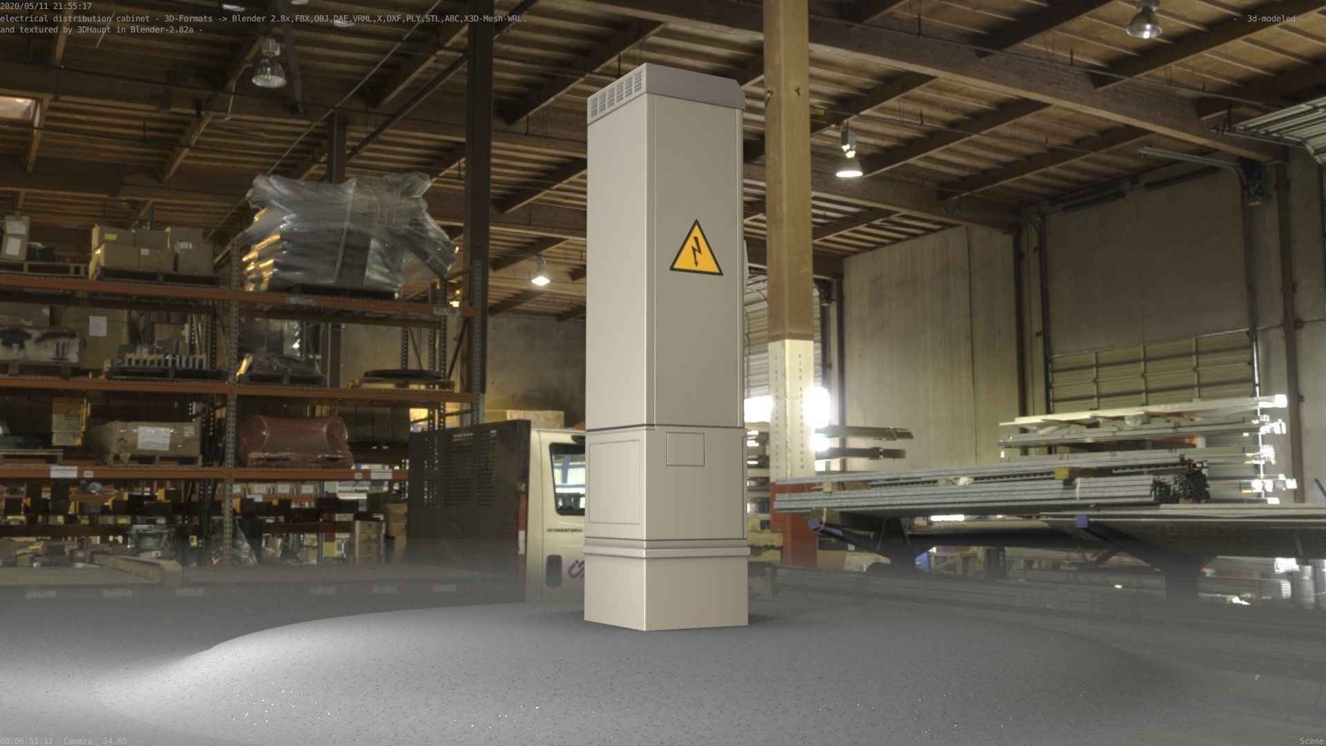 Electrical Distribution Cabinet 99 Low-poly 3D model_77