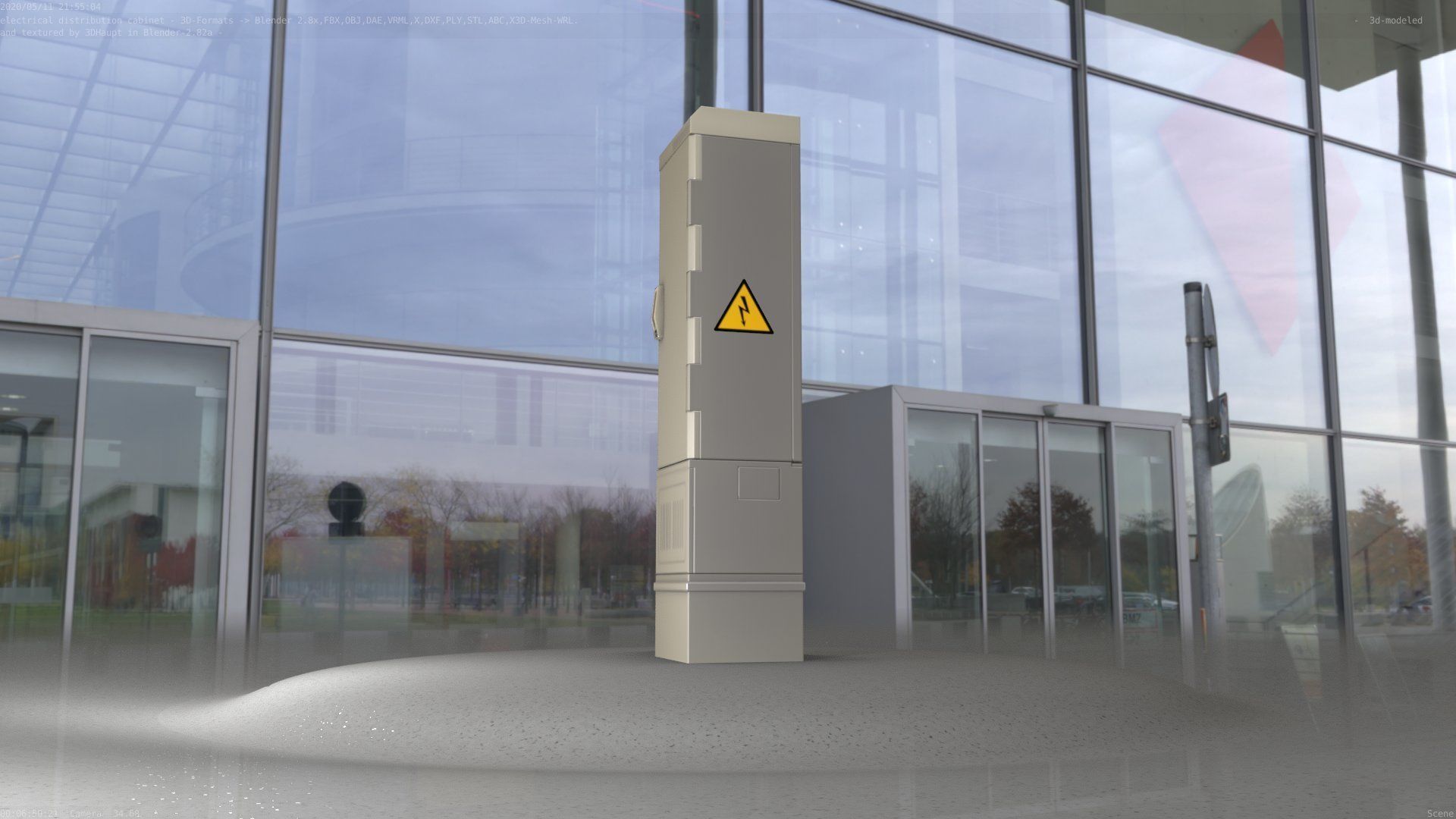 Electrical Distribution Cabinet 99 Low-poly 3D model_62